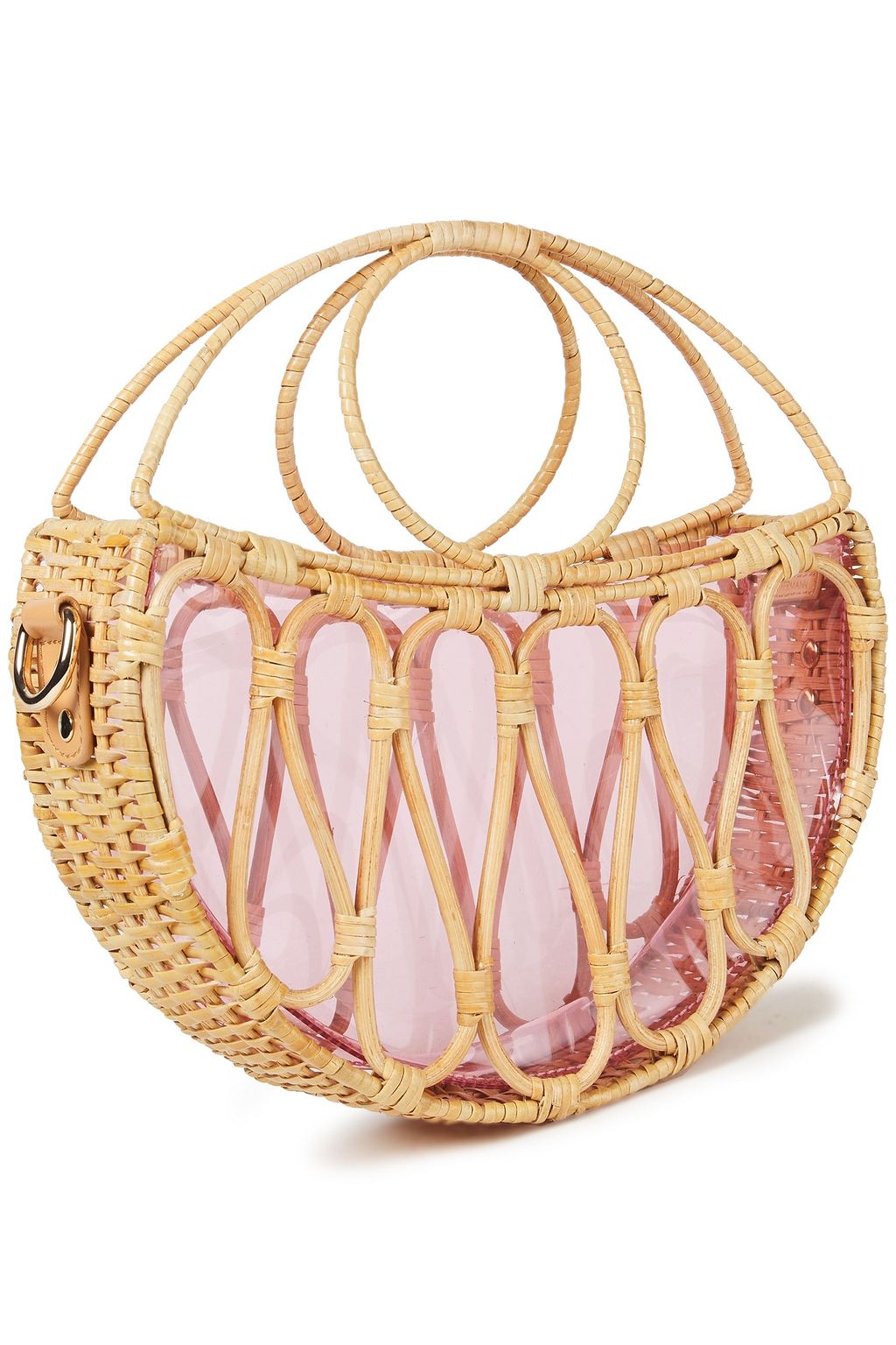 ZIMMERMANN Cane leather-trimmed rattan and PVC shoulder bag