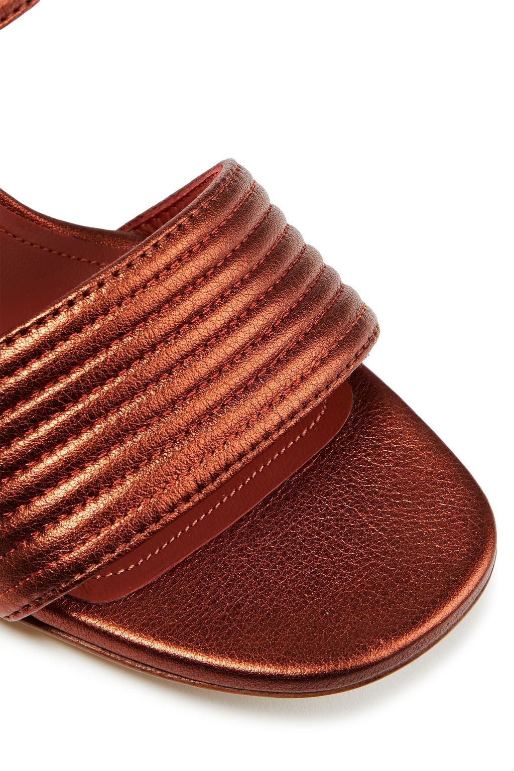 LORO PIANA Akira quilted metallic leather slingback sandals