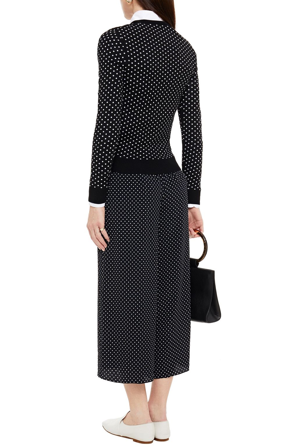 THEORY Polka-dot crepe culottes