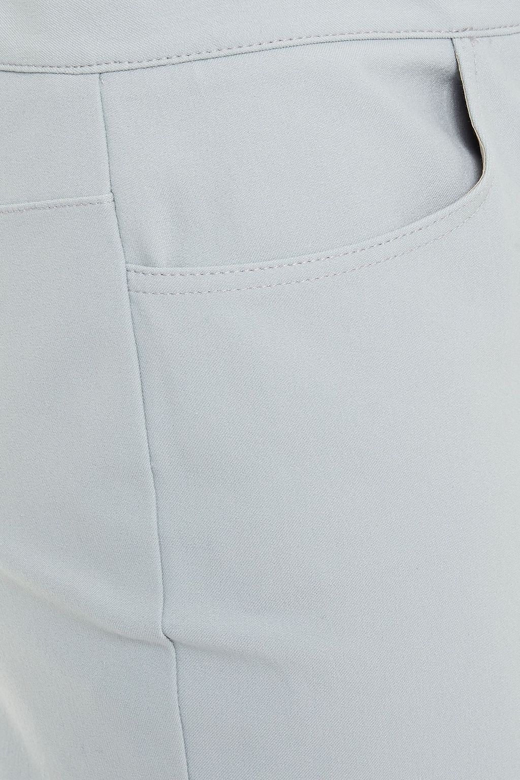 THEORY Cropped brushed cotton-blend cady slim-leg pants