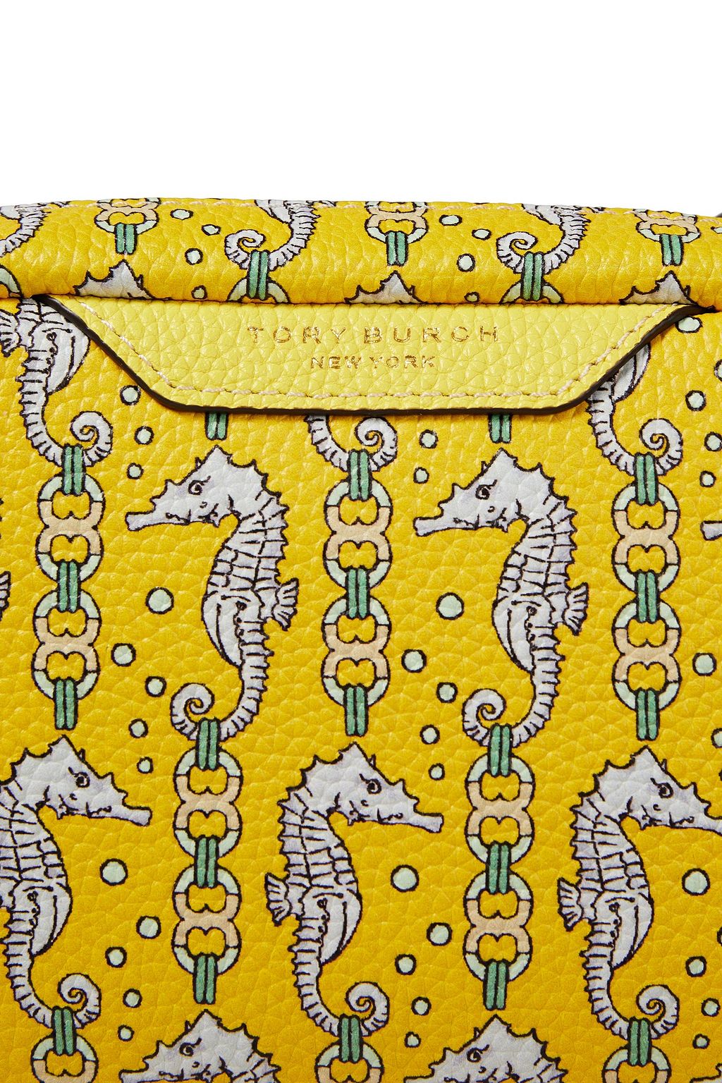 TORY BURCH Printed pebbled-leather shoulder bag