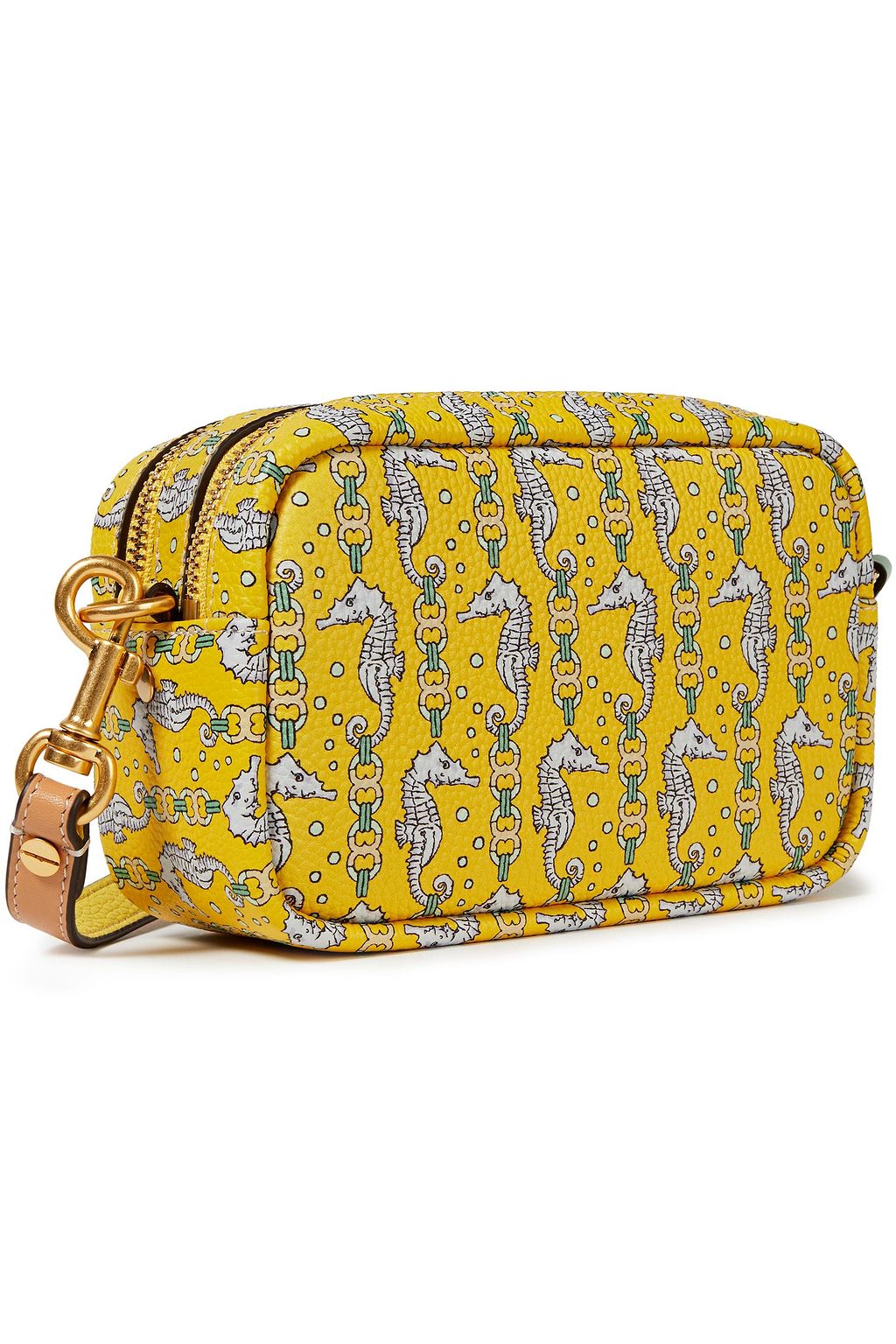 TORY BURCH Printed pebbled-leather shoulder bag