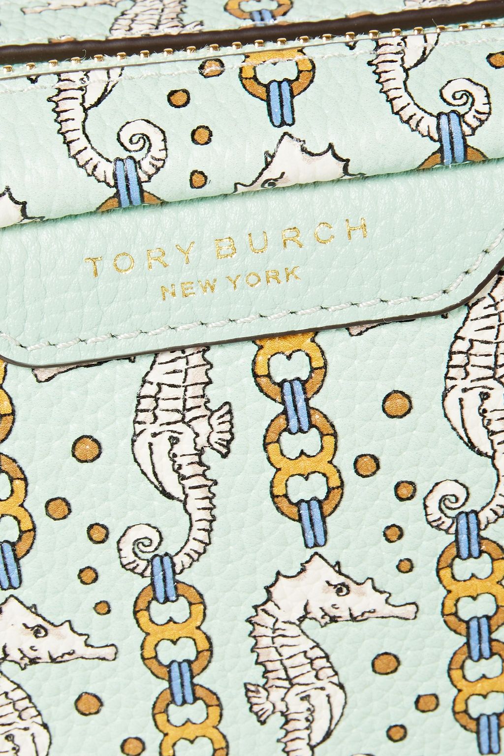 TORY BURCH Printed pebbled-leather shoulder bag