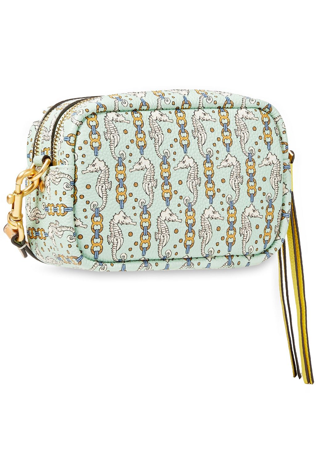 TORY BURCH Printed pebbled-leather shoulder bag