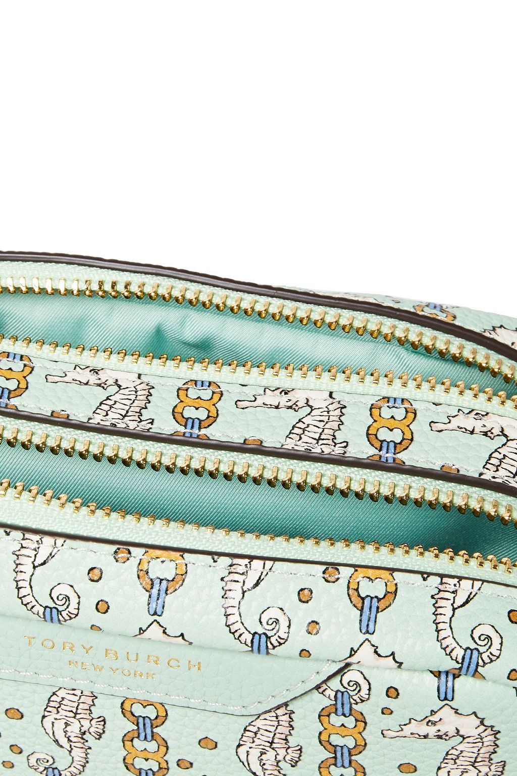 TORY BURCH Printed pebbled-leather shoulder bag