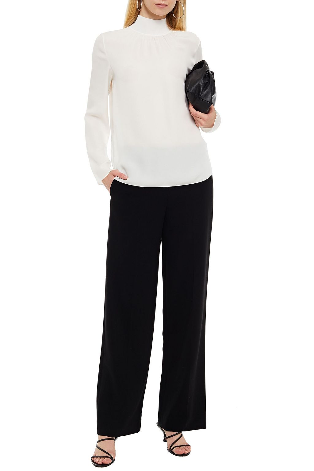 THEORY Stretch-crepe wide-leg pants