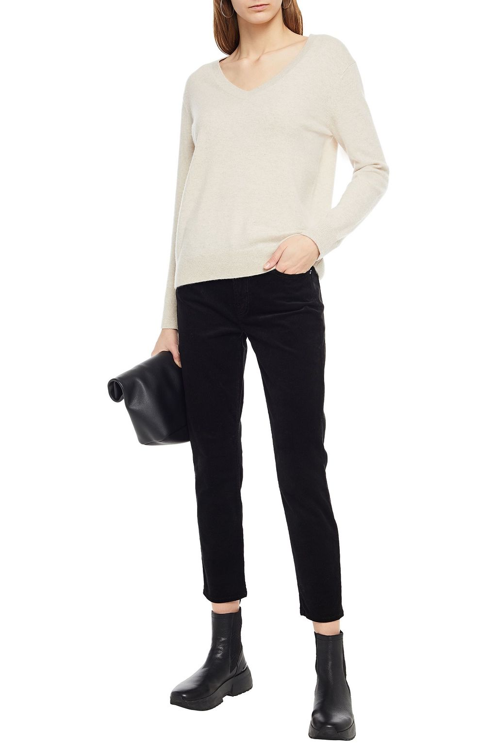 7 FOR ALL MANKIND Cropped cotton-blend corduroy slim-leg pants