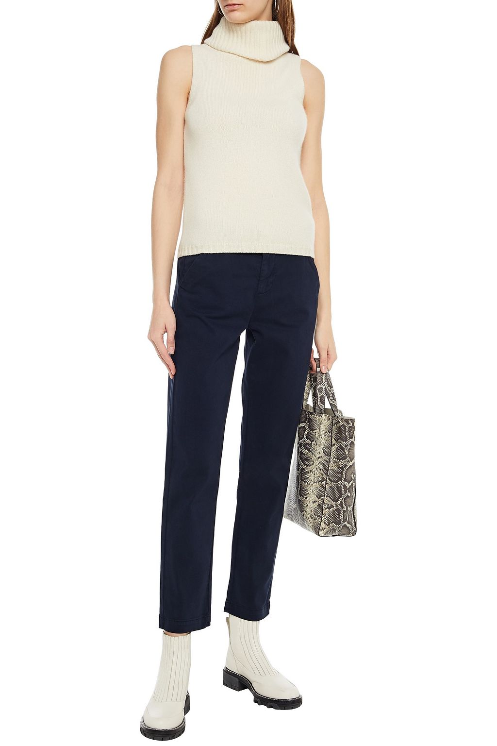 7 FOR ALL MANKIND Cotton-blend twill slim-leg pants