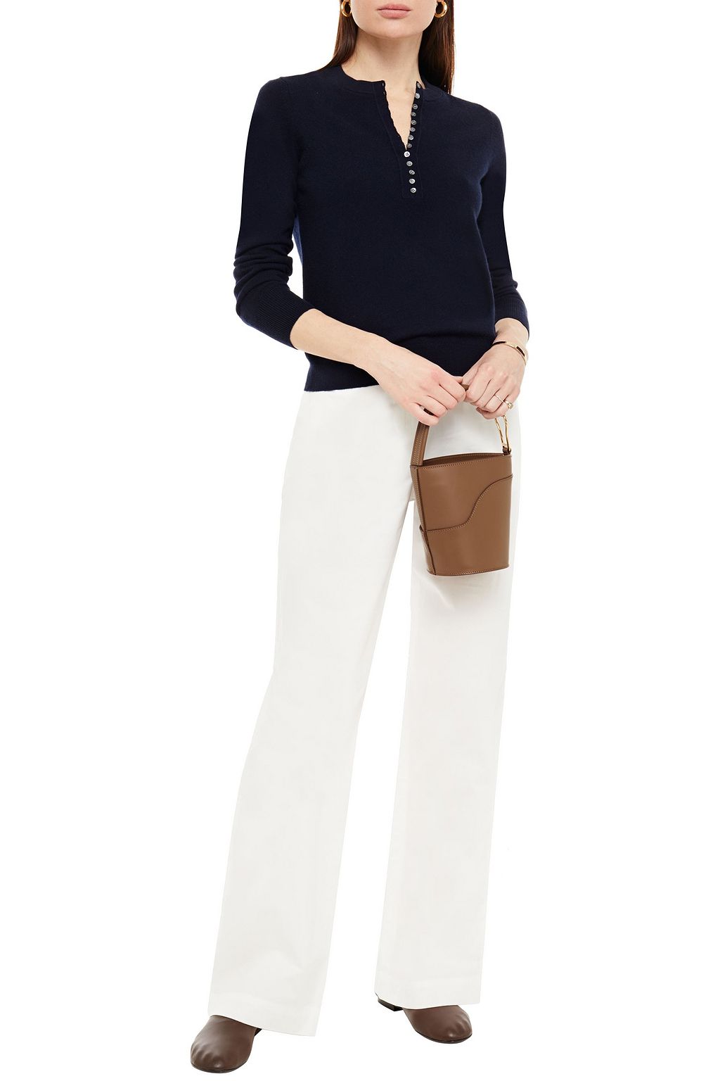 THEORY Cotton-twill wide-leg pants
