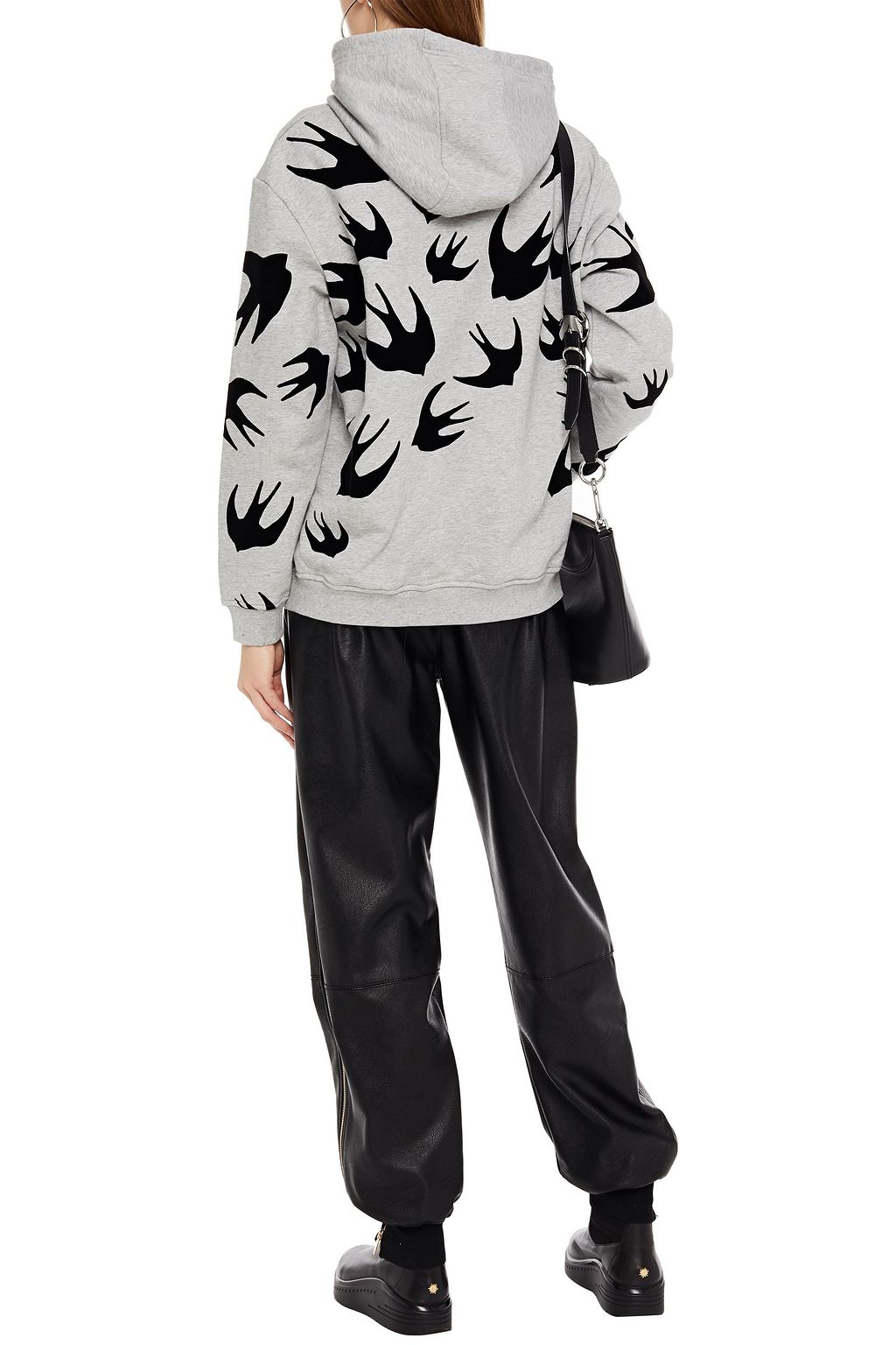 MCQ ALEXANDER MCQUEEN Flocked French cotton-terry hoodie