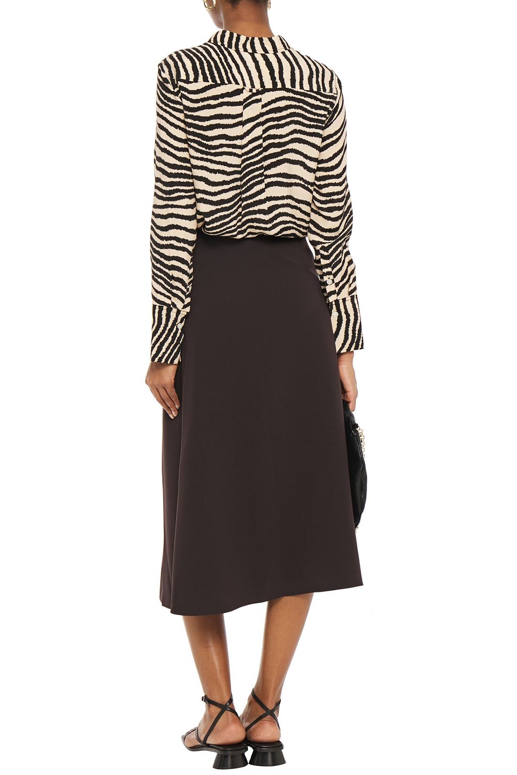 THEORY Stretch-crepe midi skirt