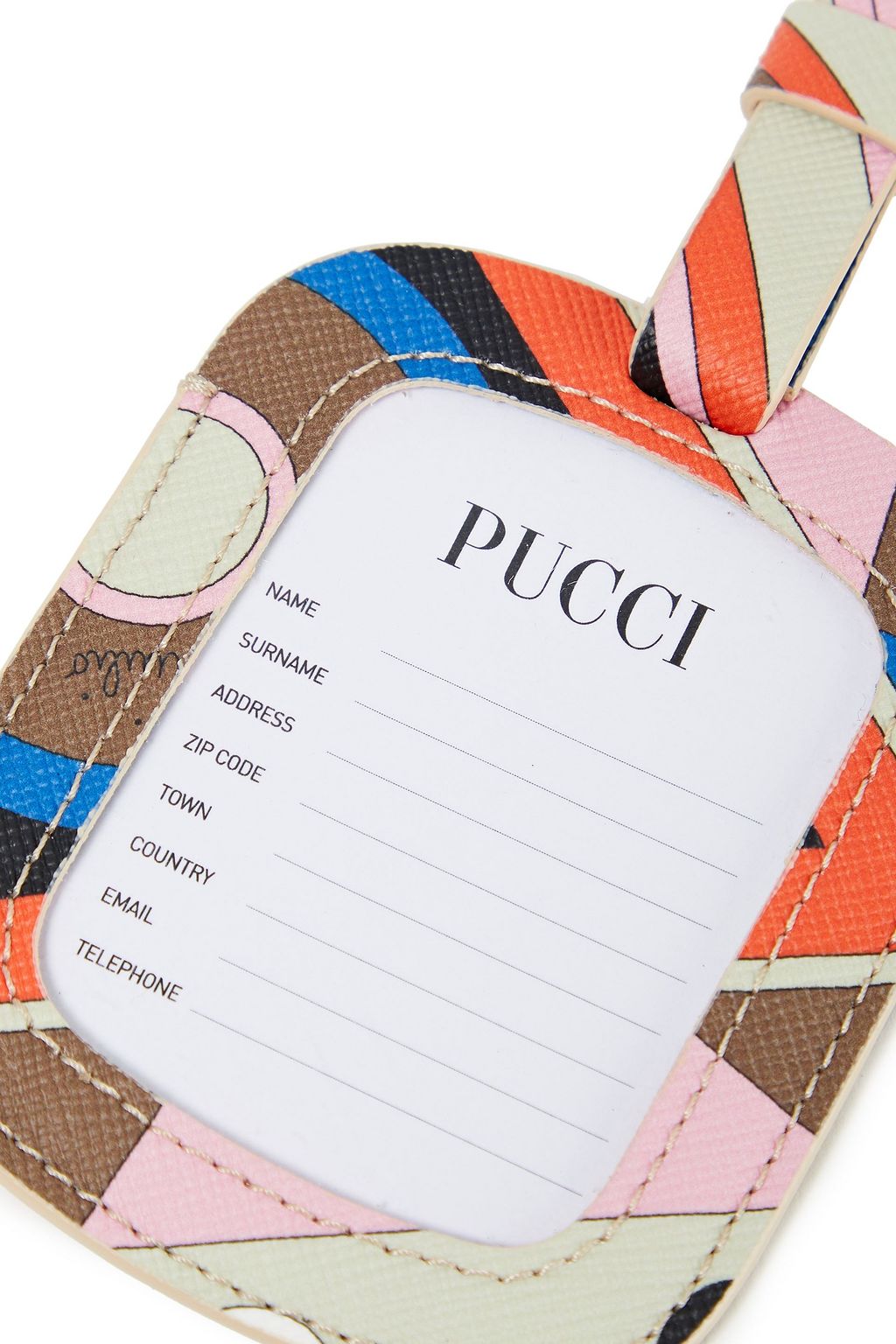PUCCI Printed faux leather luggage tag