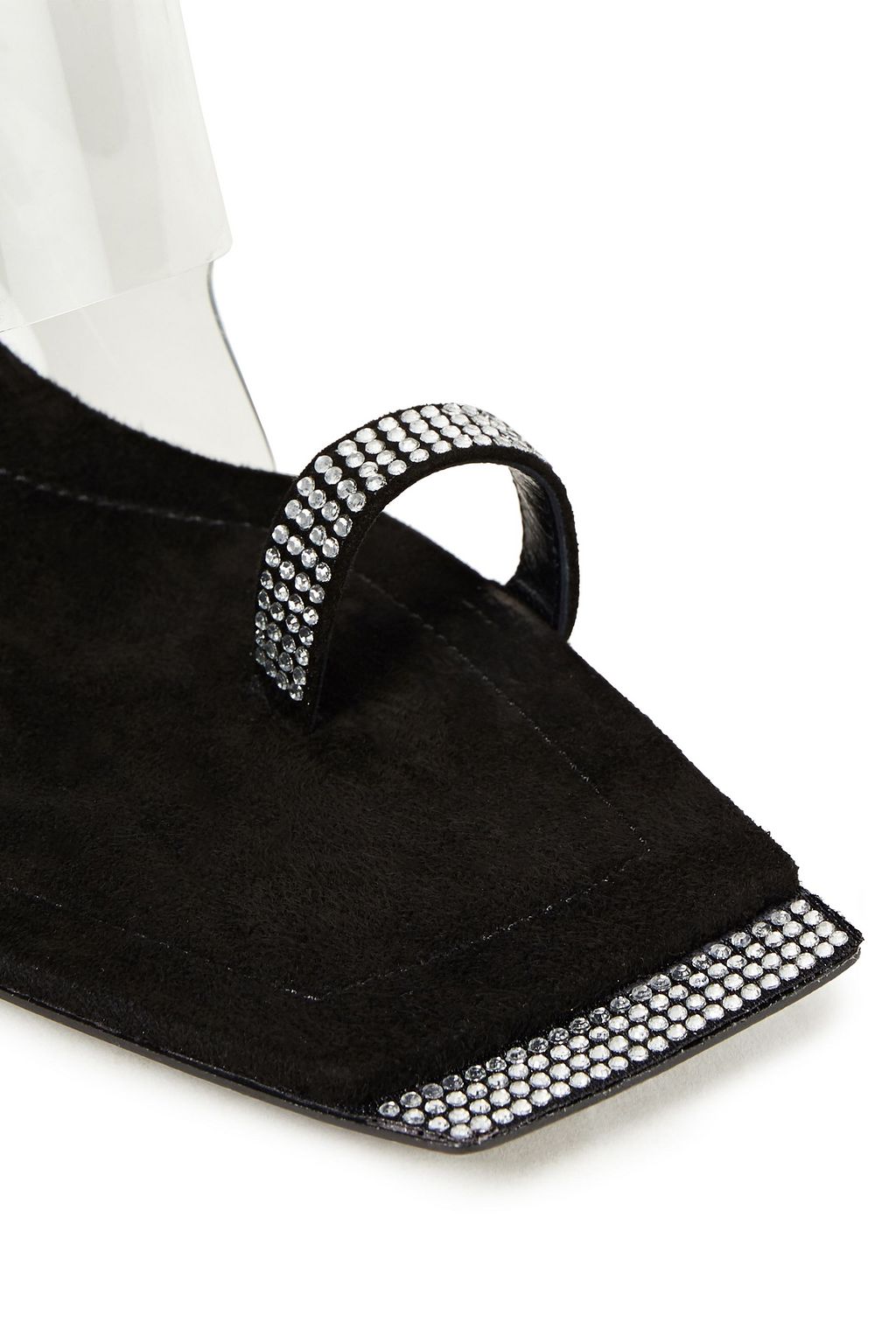 ALEXANDER WANG Crystal-embellished PVC and suede sandals