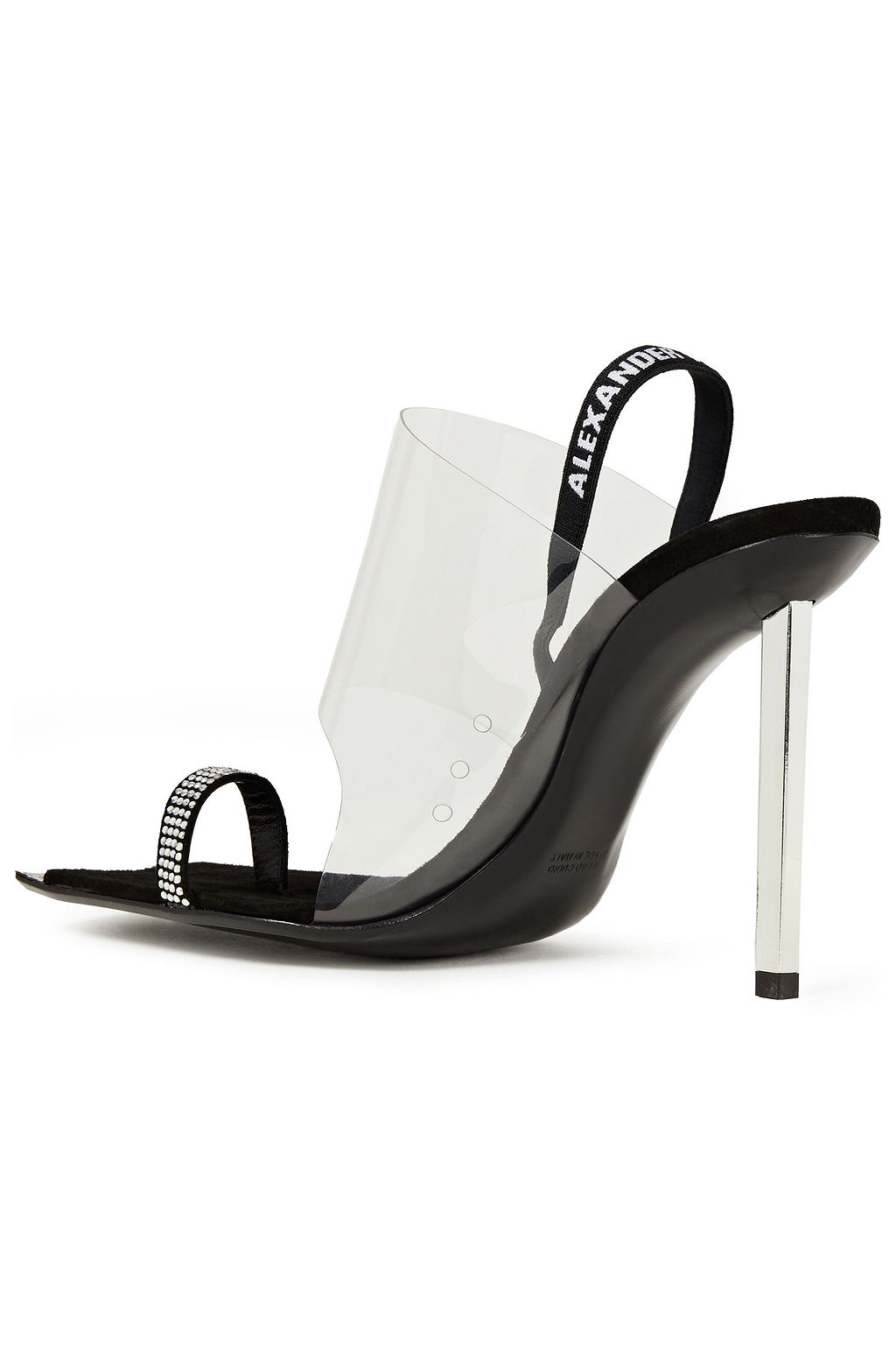 ALEXANDER WANG Crystal-embellished PVC and suede sandals