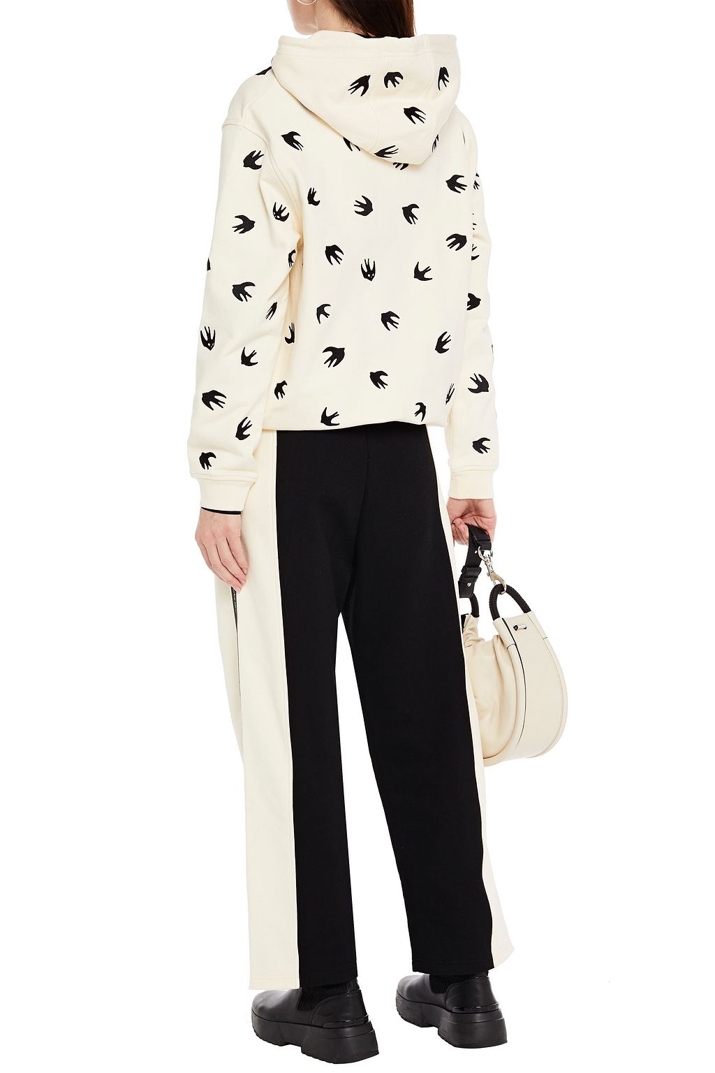 MCQ ALEXANDER MCQUEEN Zweifarbige Track Pants aus Baumwollfrottee mit Print