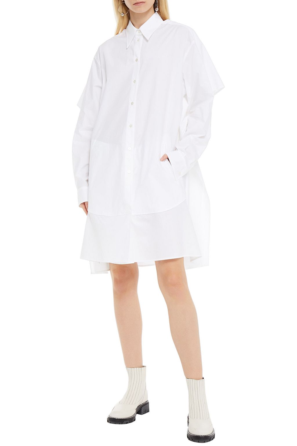 MM6 MAISON MARGIELA Drapiertes Oversized-Hemdkleid aus Baumwollpopeline