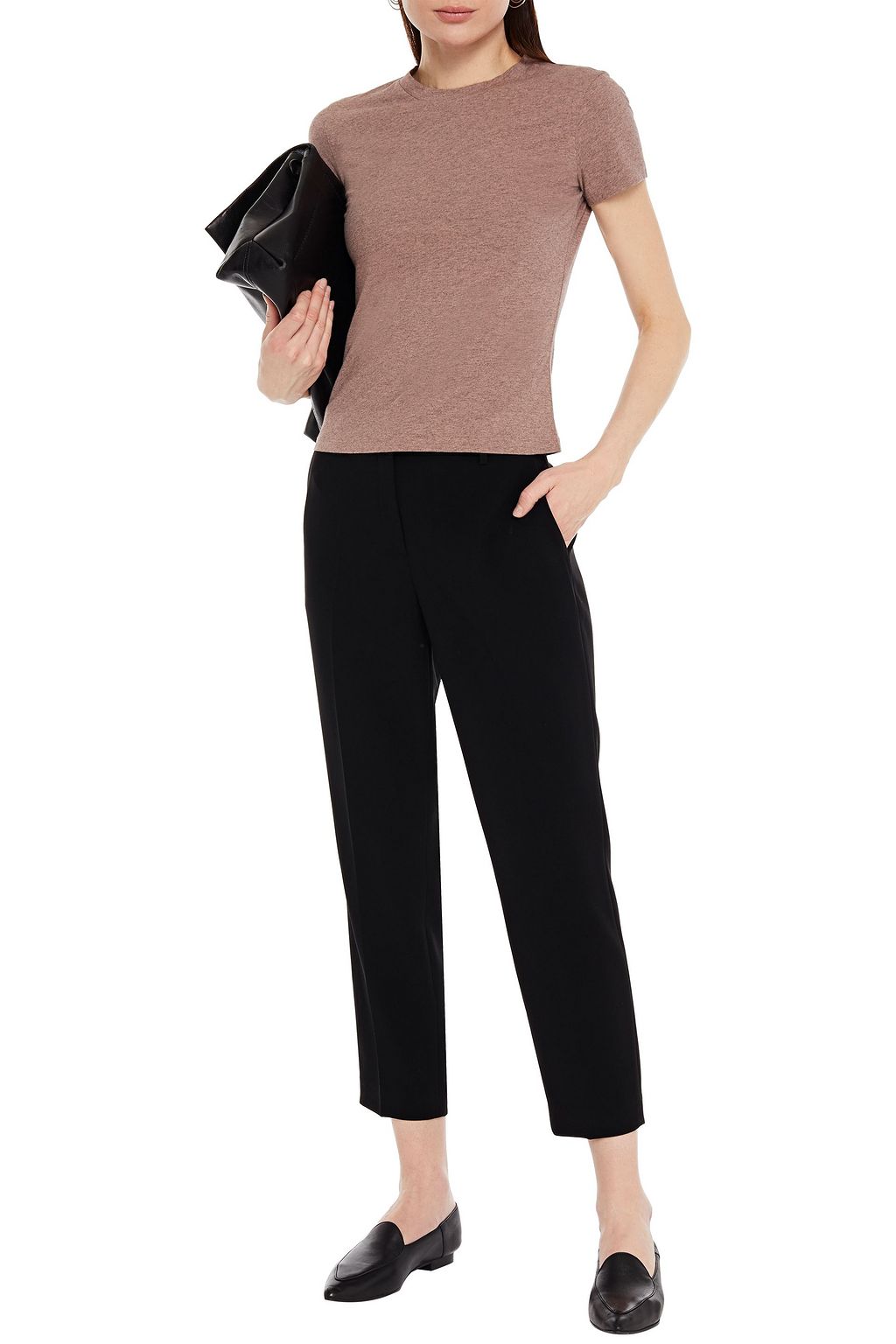 THEORY Cropped stretch-crepe tapered pants