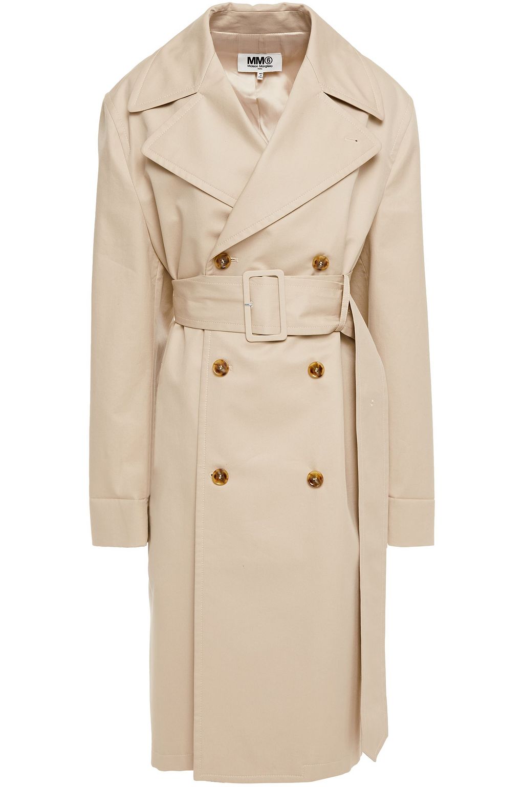 Beige Belted Cotton Twill Trench Coat Up To 70 Off The Outnet Mm6 Maison Margiela Beige Belted Cotton Twill Trench Coat, Belted Cotton Twill Trench Coat