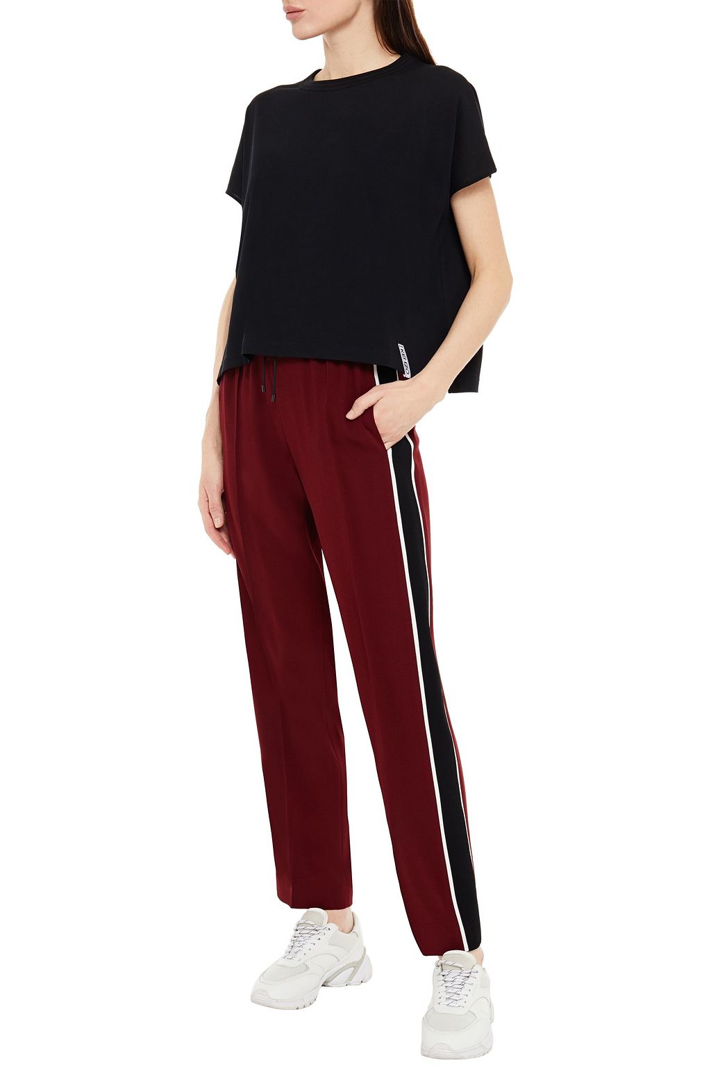 KENZO Striped stretch-crepe track pants