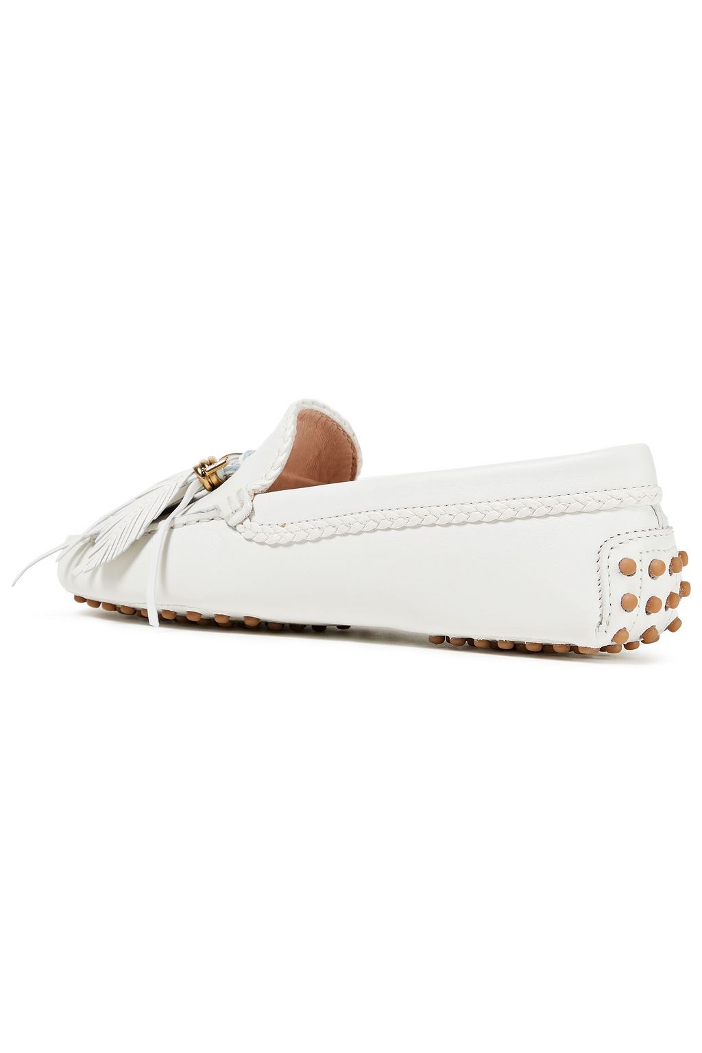TOD'S Tasseled embellished leather loafers