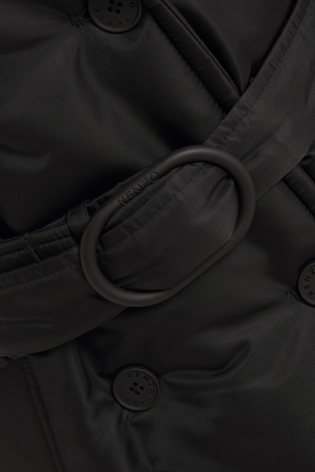 KENZO Double-breasted belted shell hooded coat