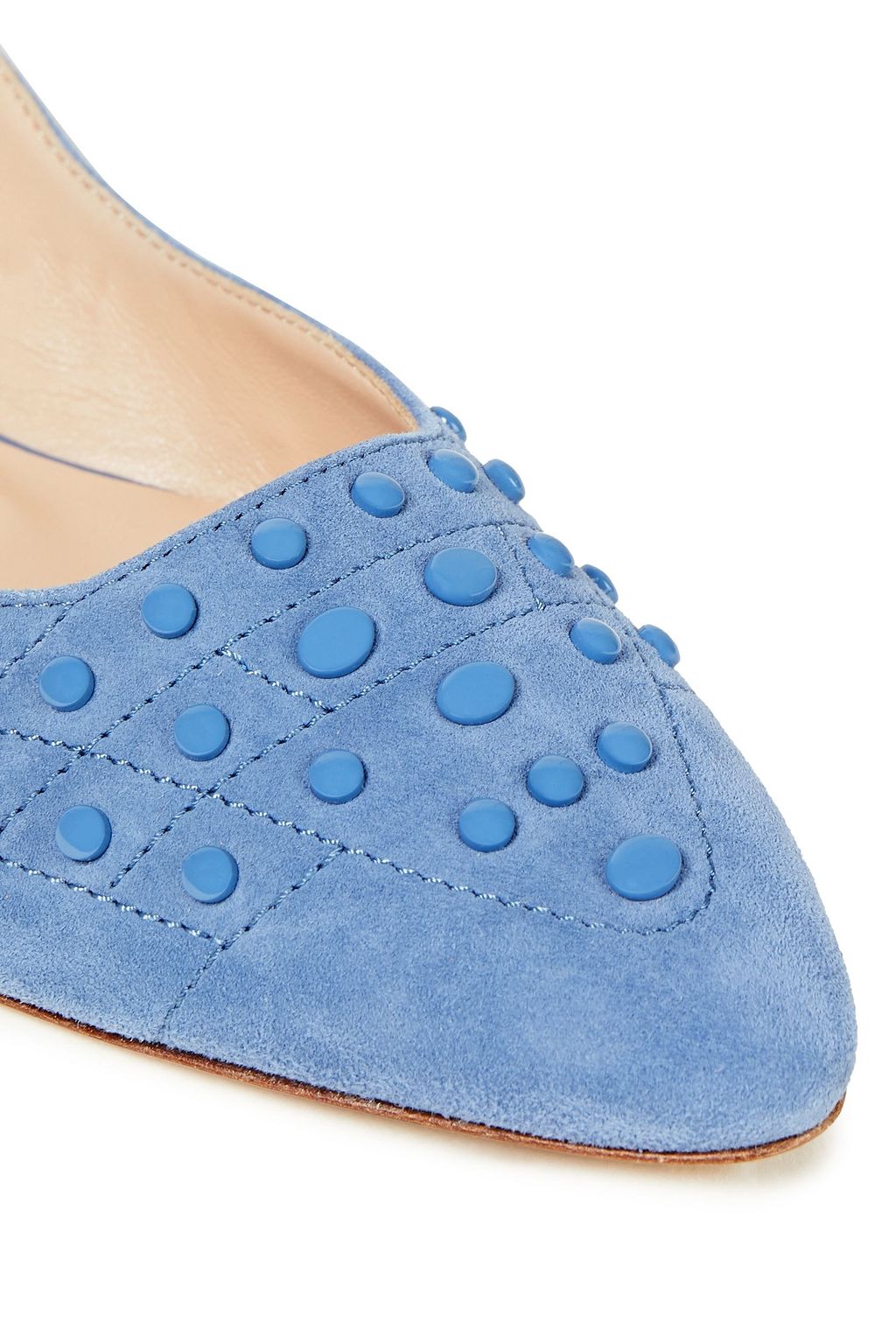 TOD'S T-ring embellished leopard-print calf hair point-toe flats