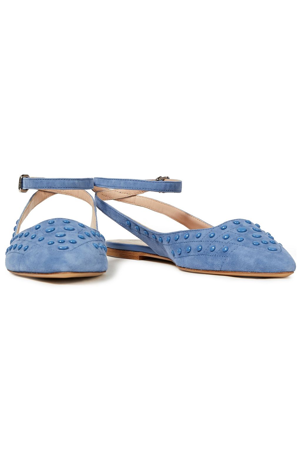 TOD'S T-ring embellished leopard-print calf hair point-toe flats