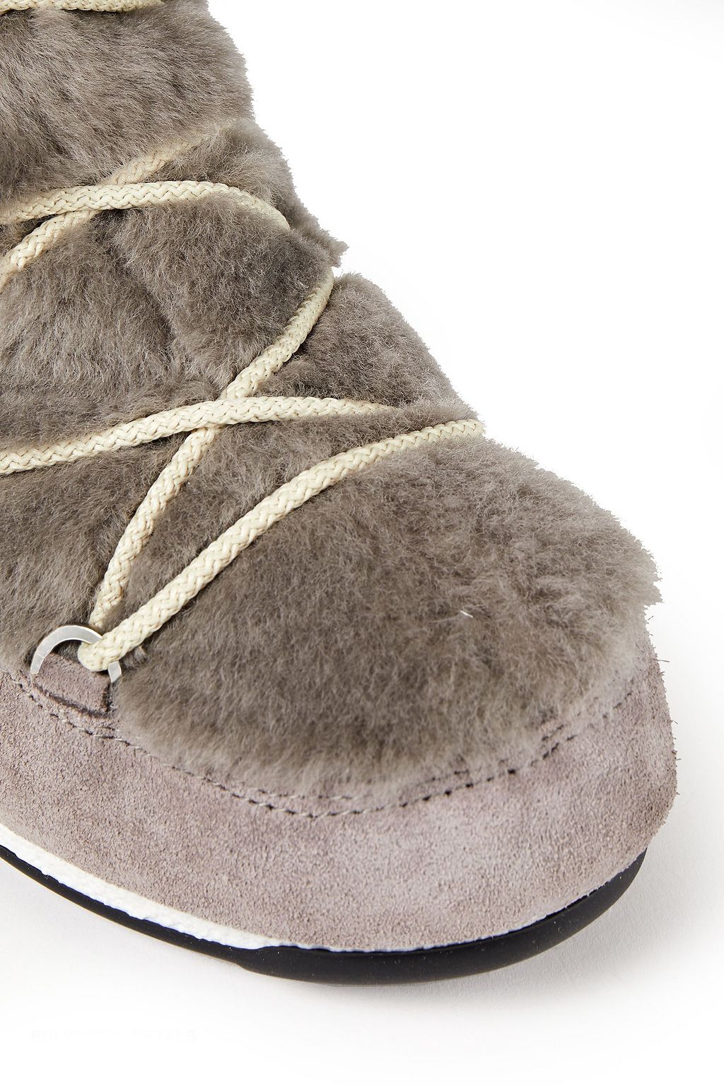 MOON BOOT Lace-up shearling and suede snow boots