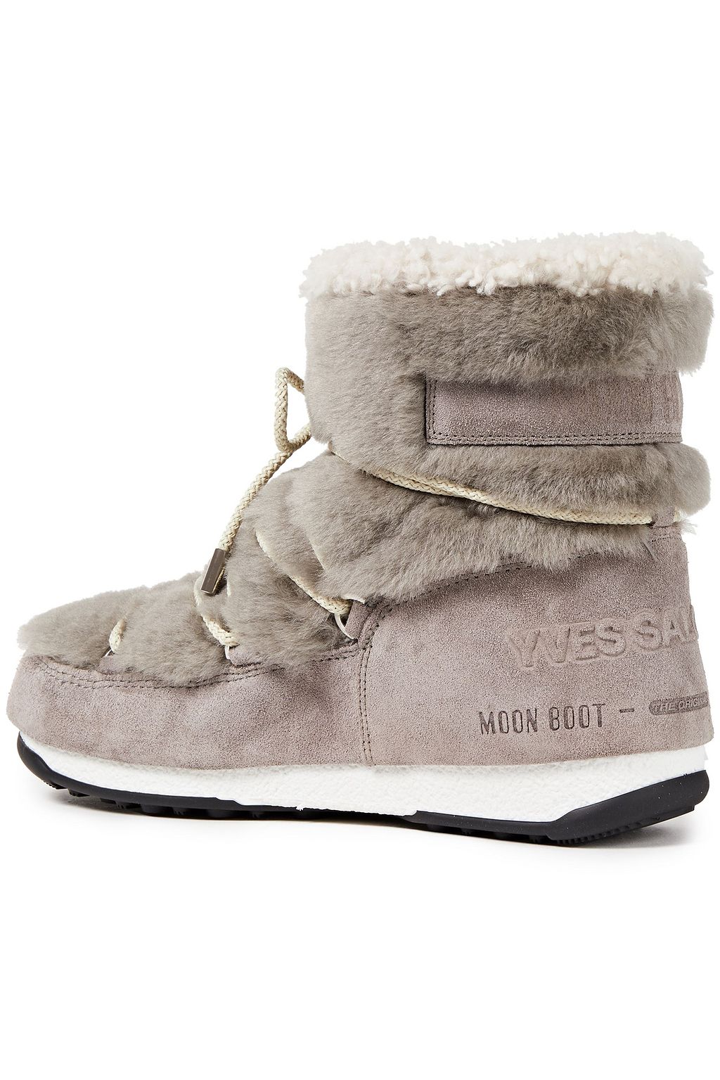 MOON BOOT Lace-up shearling and suede snow boots