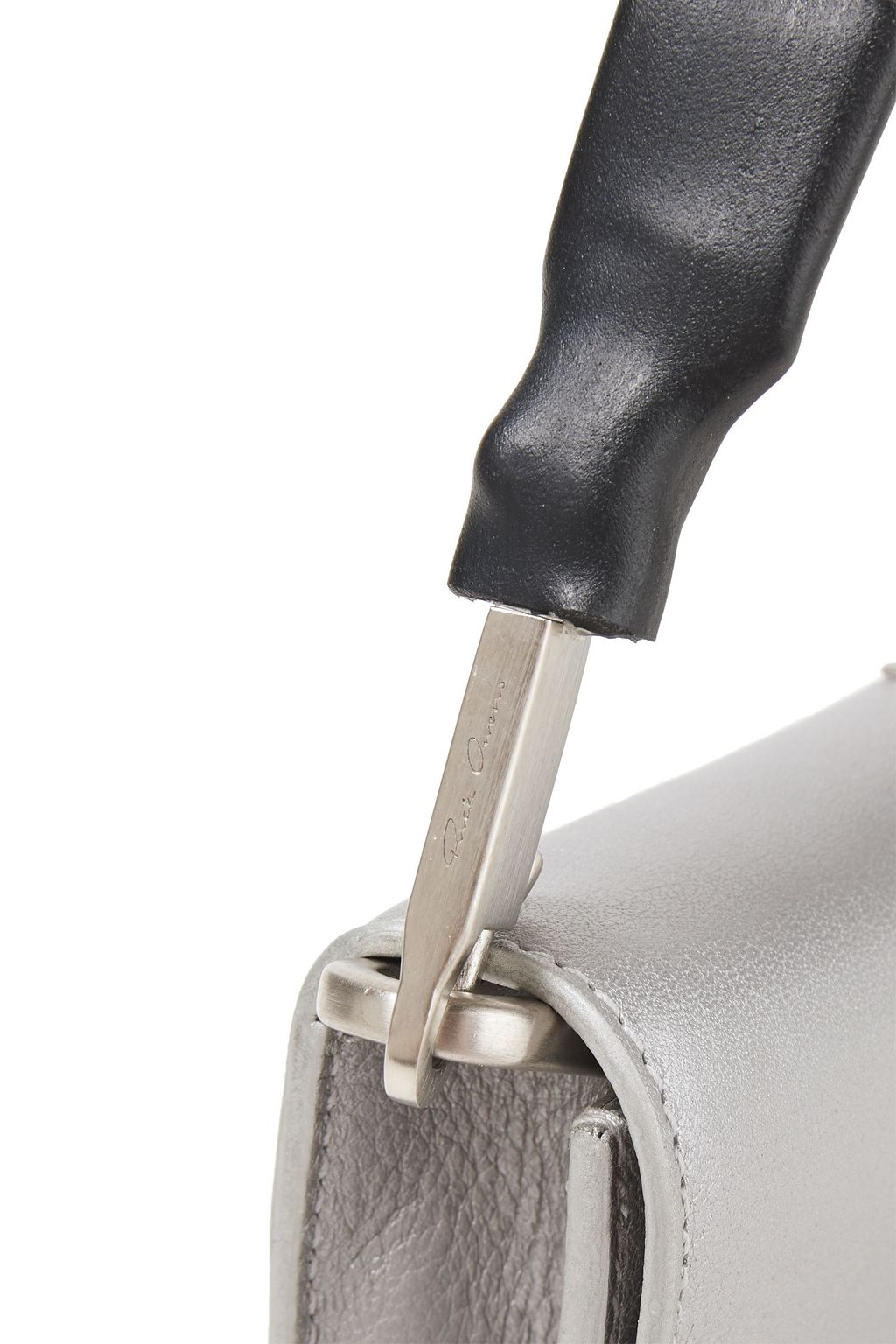 RICK OWENS Metallic textured-leather shoulder bag