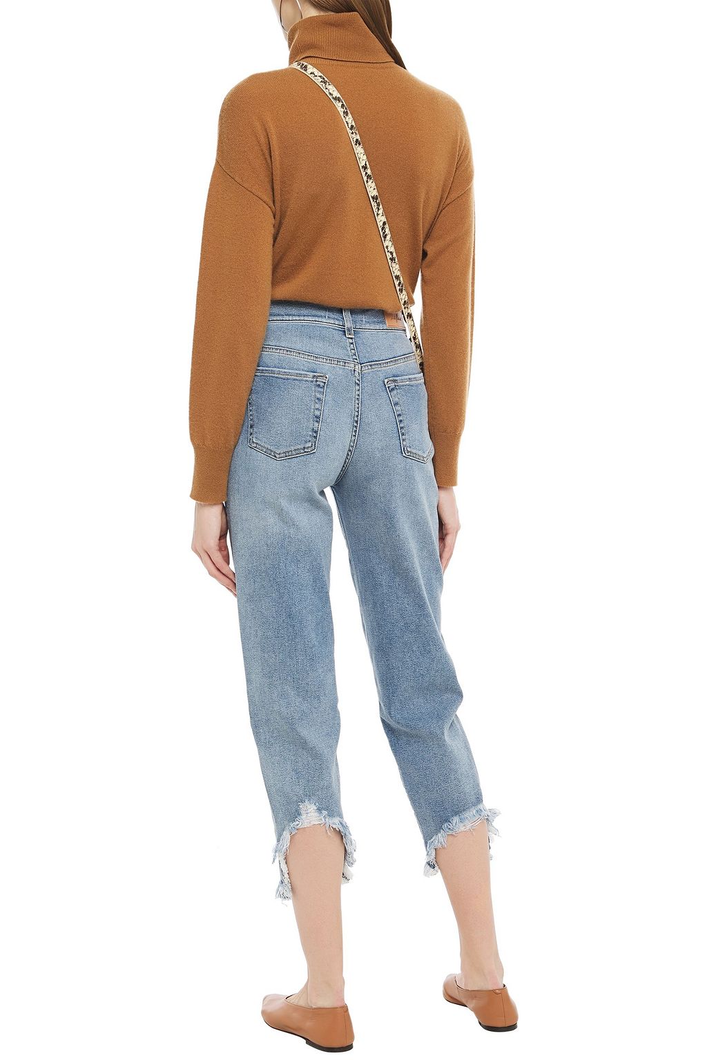 7 FOR ALL MANKIND Malia cropped distressed high-rise tapered jeans