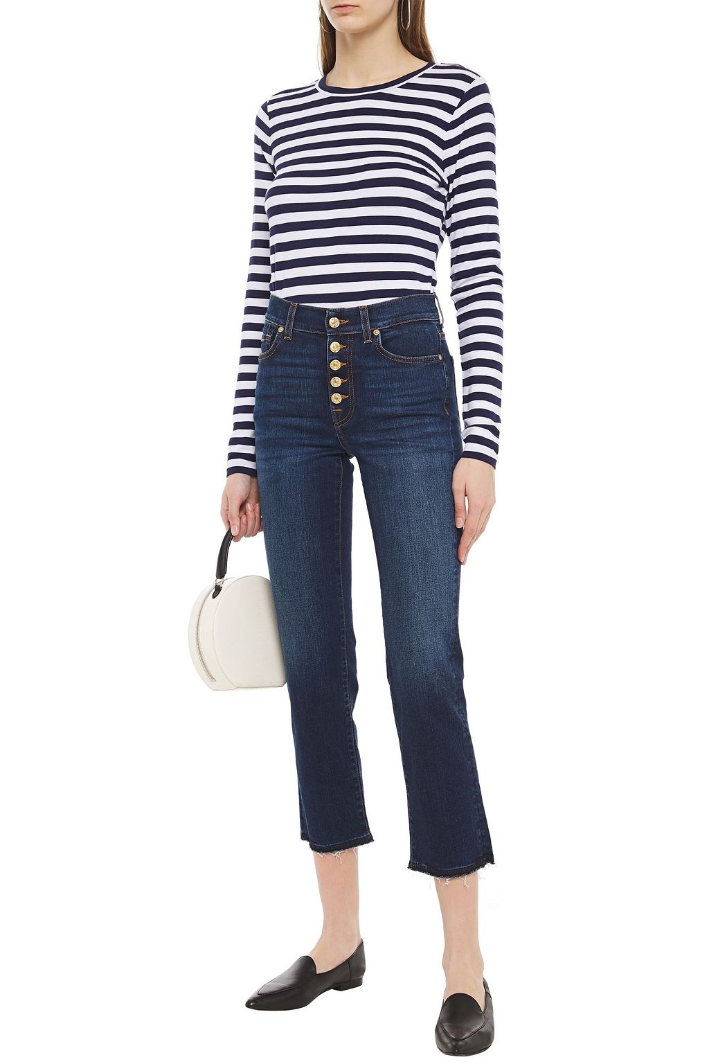 7 FOR ALL MANKIND The Straight cropped high-rise straight-leg jeans