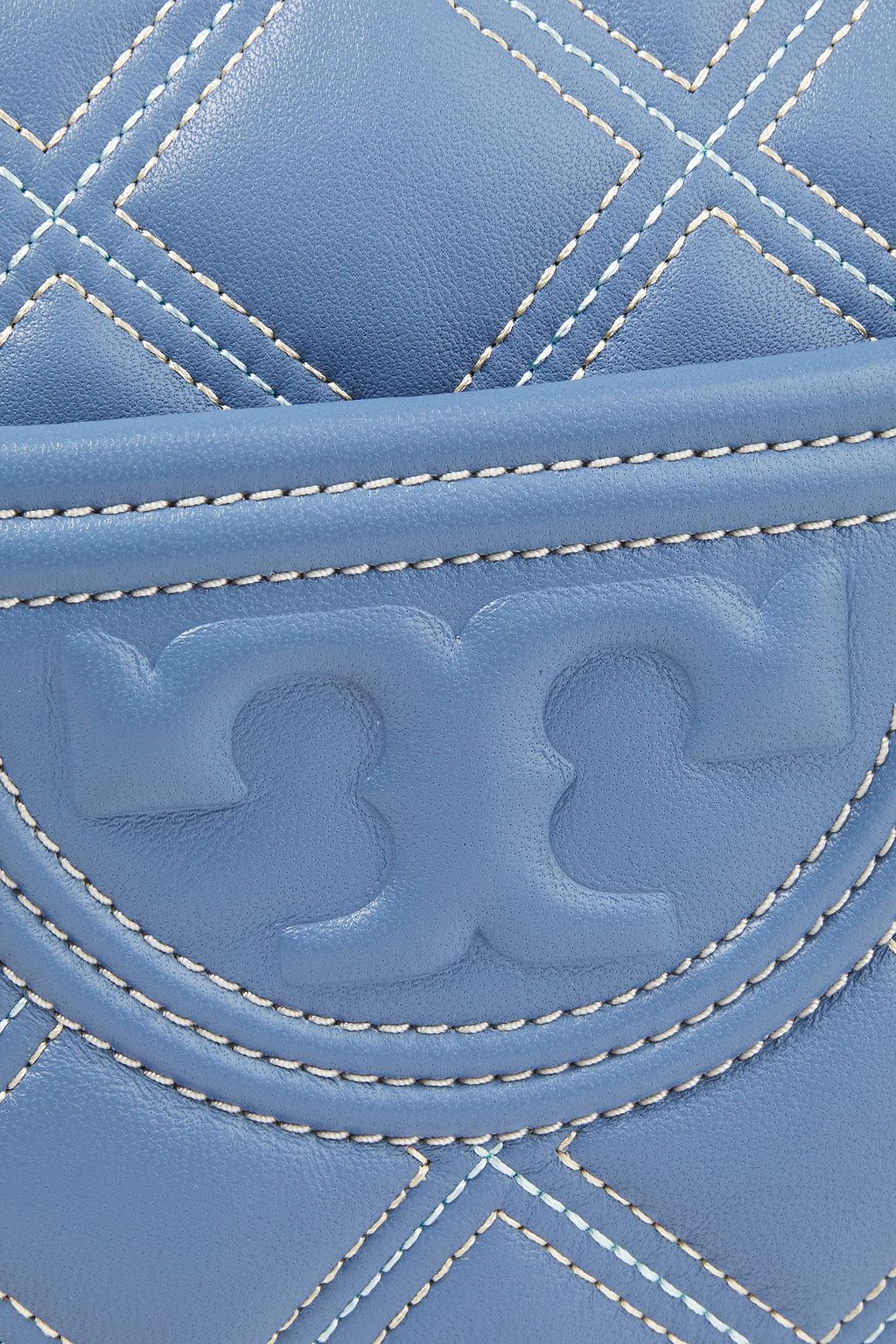 TORY BURCH Logo-embossed quilted leather shoulder bag