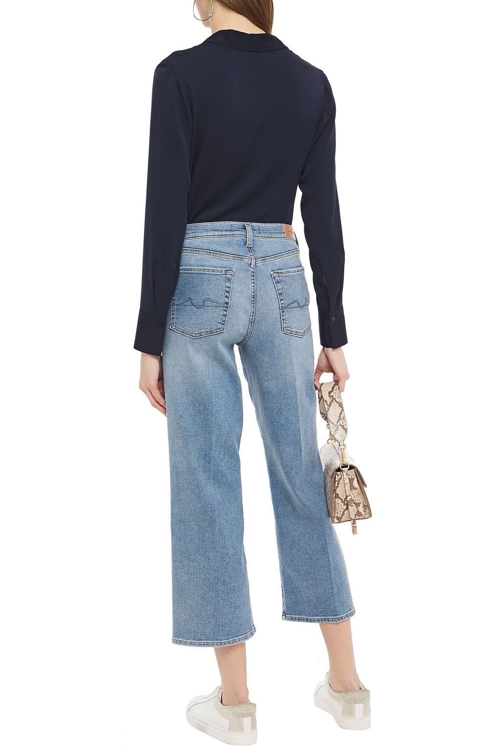 7 FOR ALL MANKIND Alexa cropped faded high-rise wide-leg jeans
