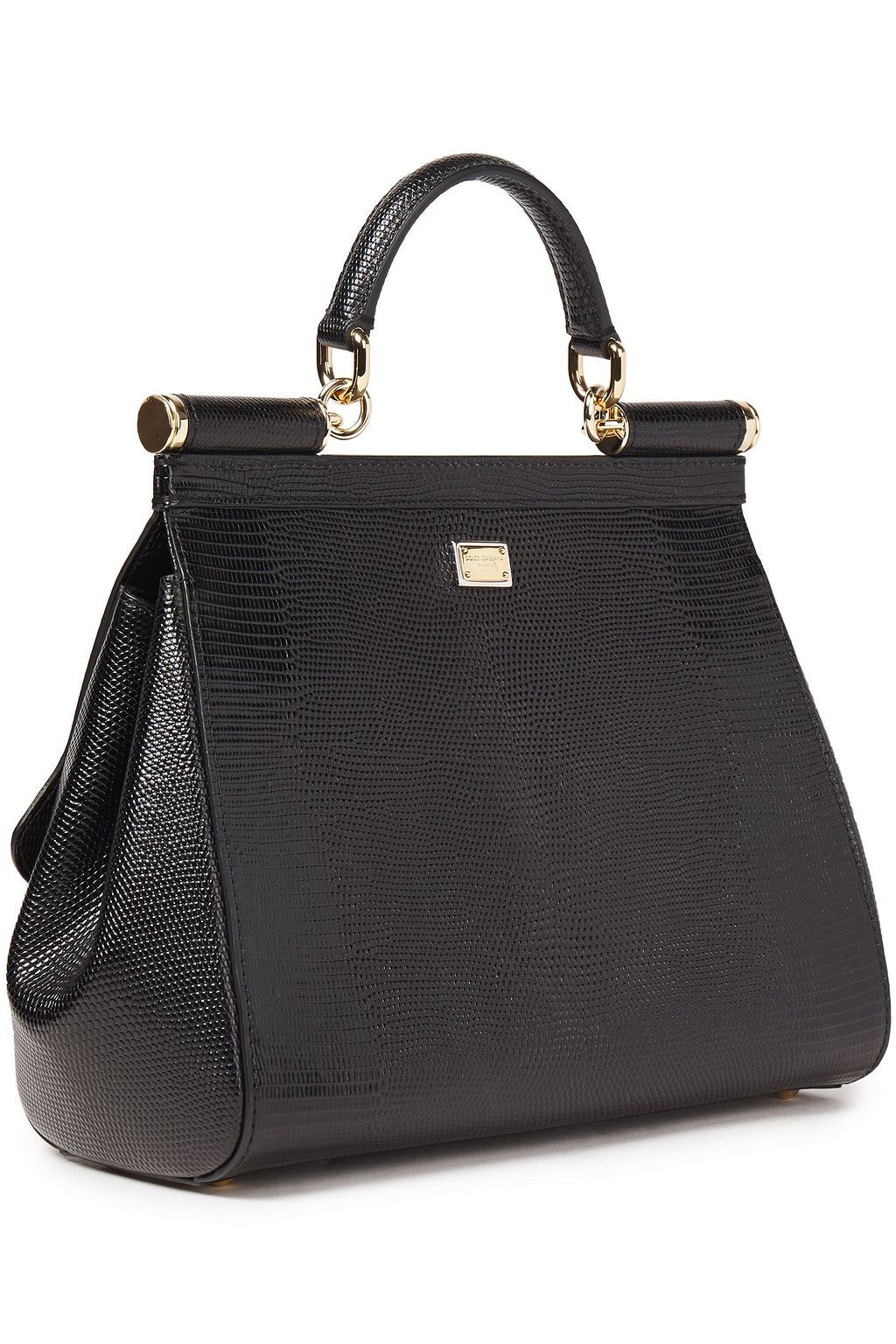 DOLCE&GABBANA Embellished lizard-effect leather tote
