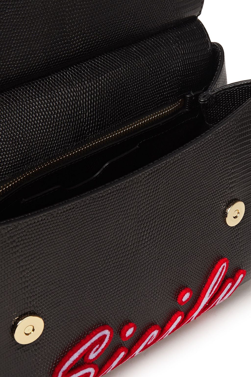 DOLCE&GABBANA Embellished lizard-effect leather tote