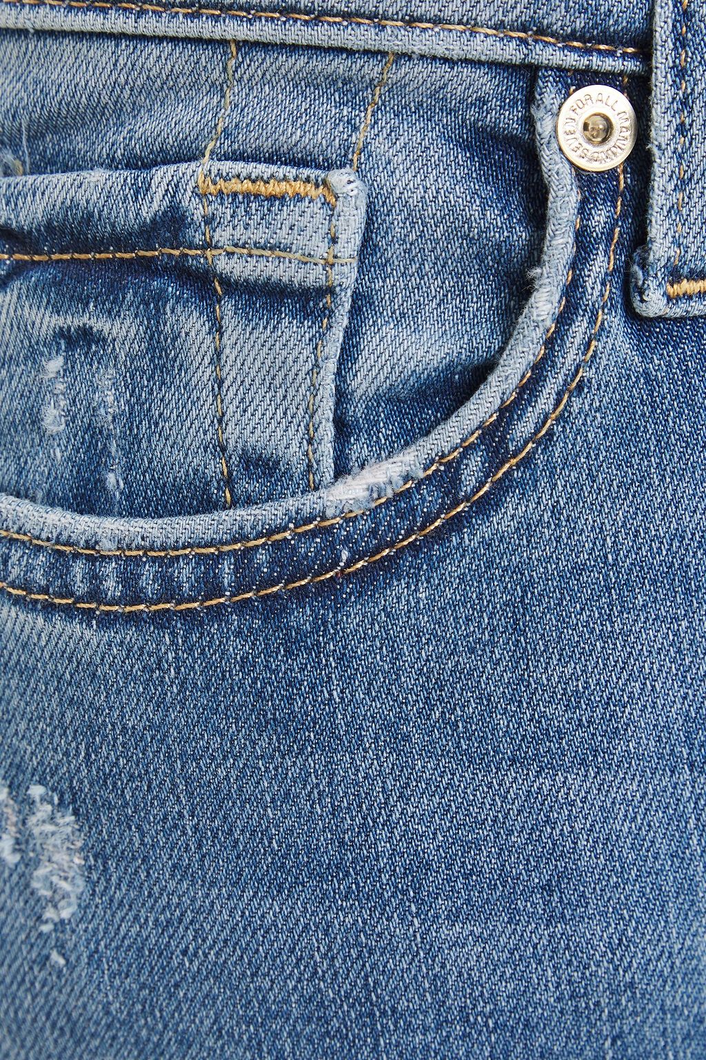 7 FOR ALL MANKIND The Skinny cropped distressed mid-rise skinny jeans