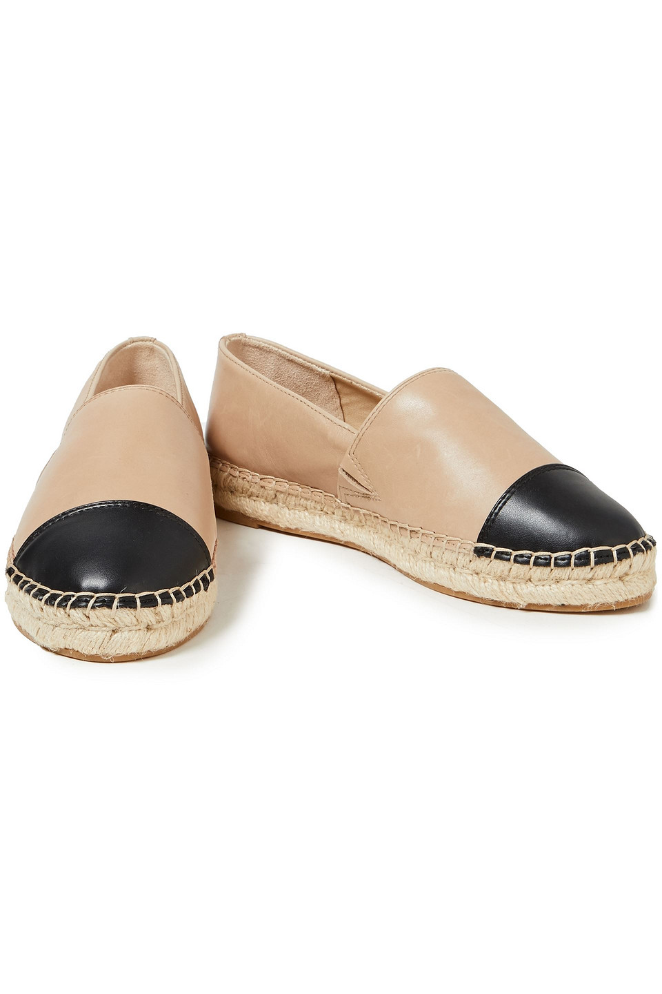 SAM EDELMAN KRISSY TWO-TONE LEATHER ESPADRILLES,3074457345624535709