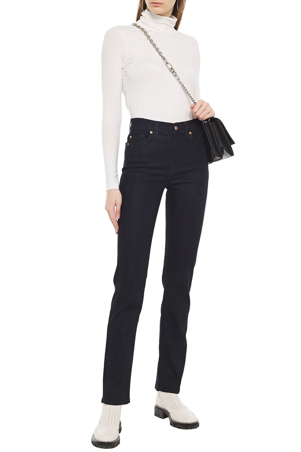 7 FOR ALL MANKIND The Straight high-rise straight-leg jeans
