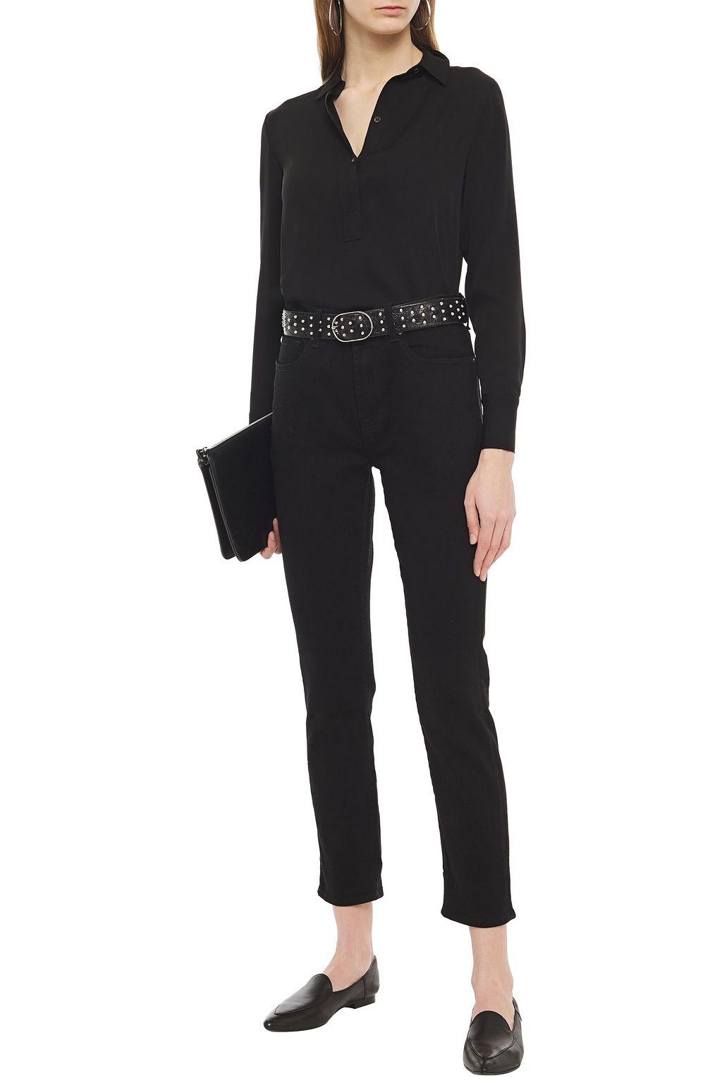 7 FOR ALL MANKIND Cropped high-rise slim-leg jeans