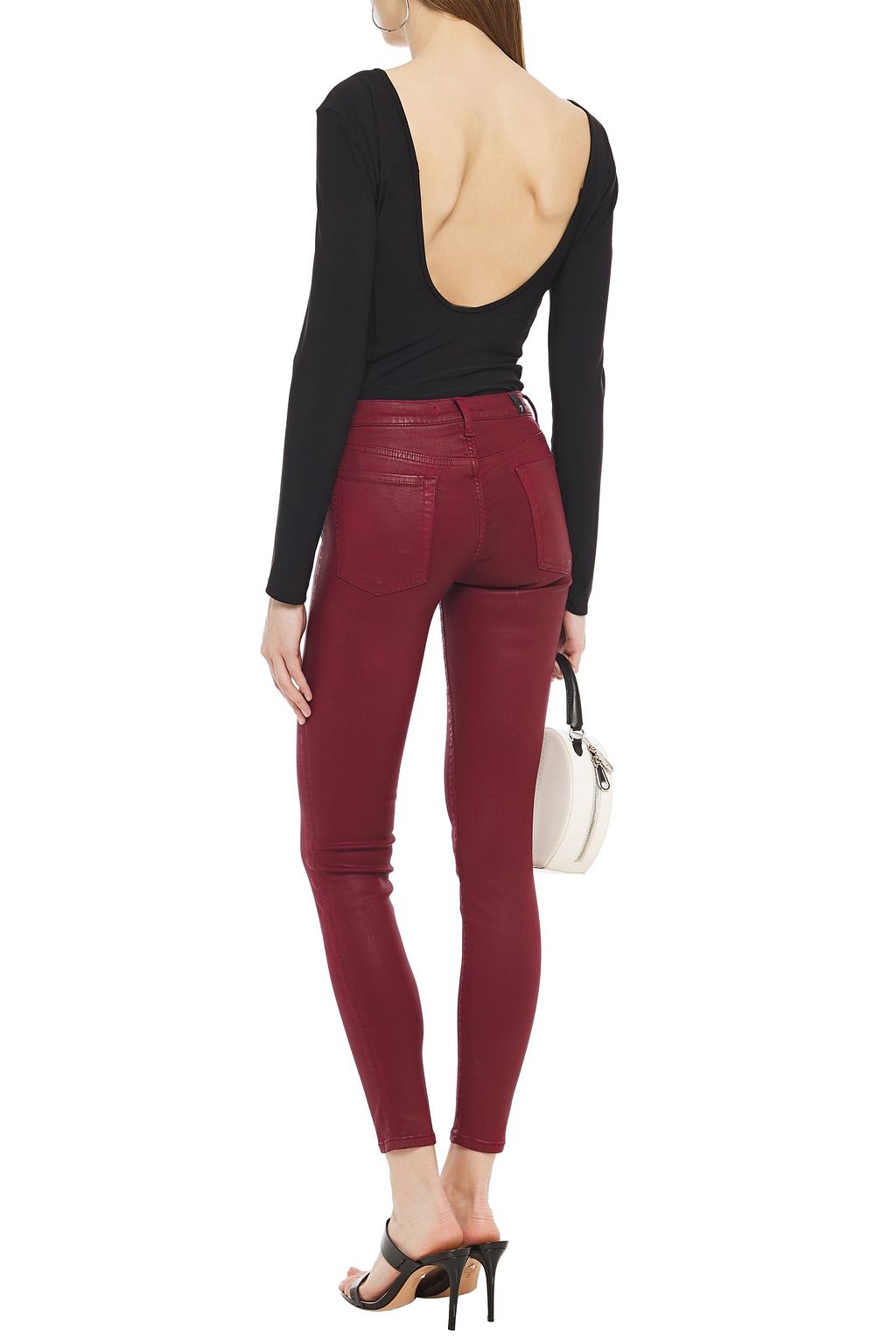 7 FOR ALL MANKIND The Skinny coated mid-rise skinny jeans