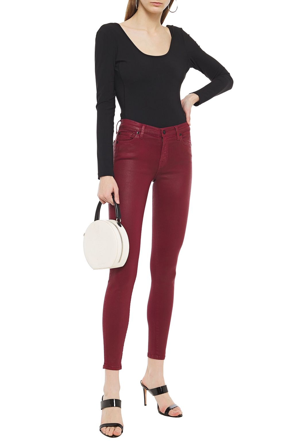 7 FOR ALL MANKIND The Skinny coated mid-rise skinny jeans
