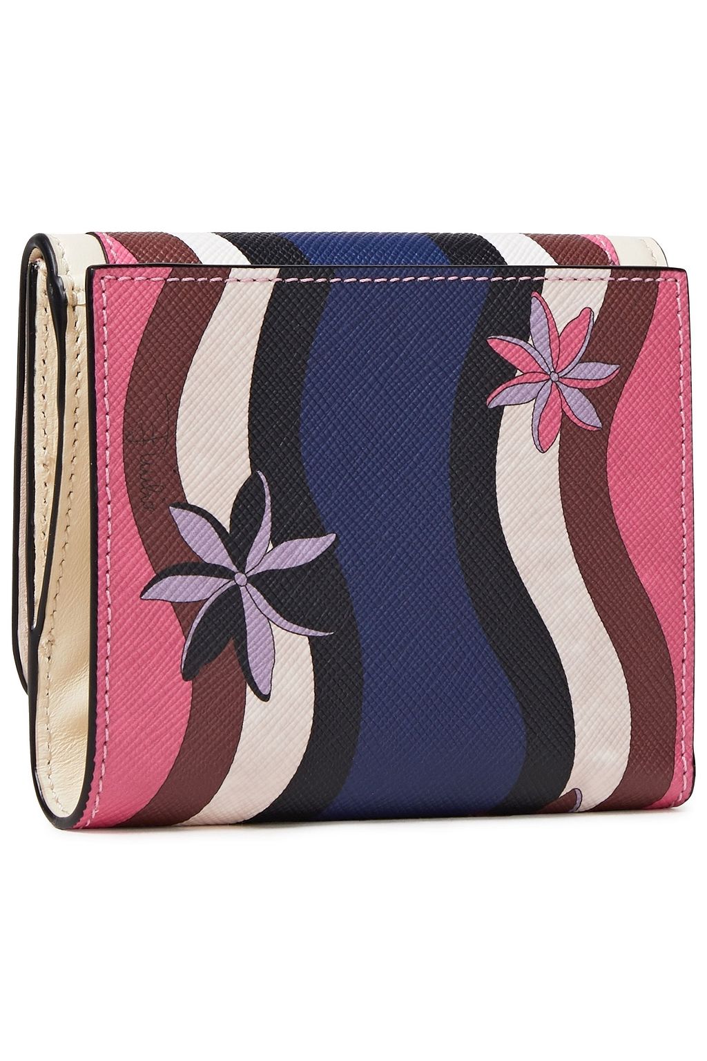PUCCI Logo-embellished printed faux textured-leather wallet