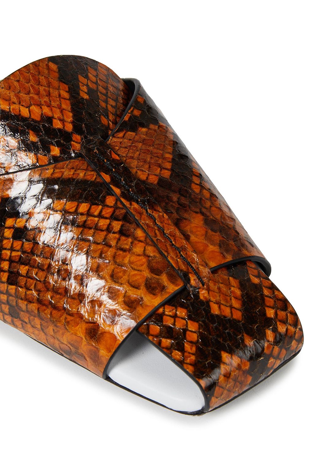 MCQ ALEXANDER MCQUEEN Snake-effect leather slippers