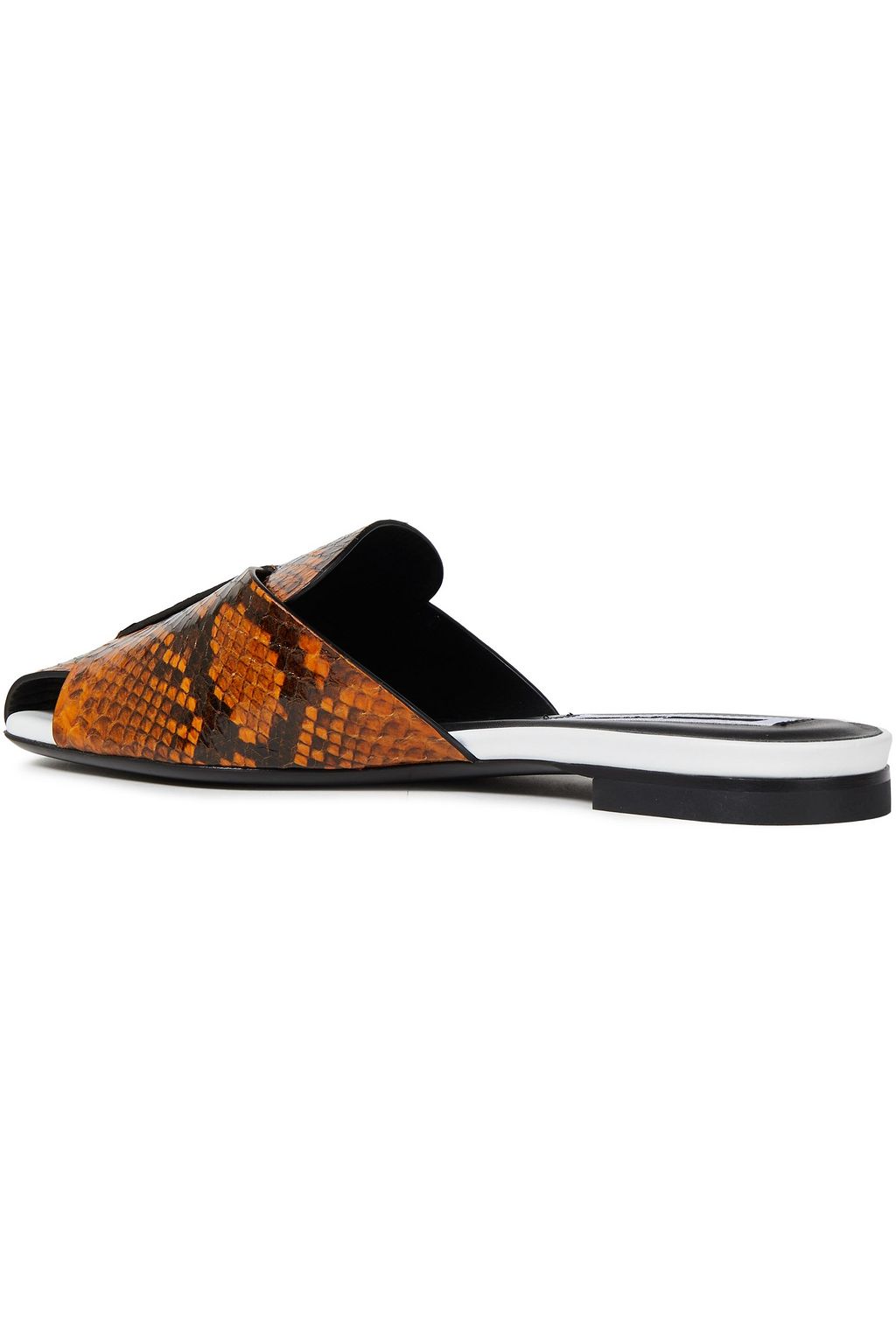 MCQ ALEXANDER MCQUEEN Snake-effect leather slippers