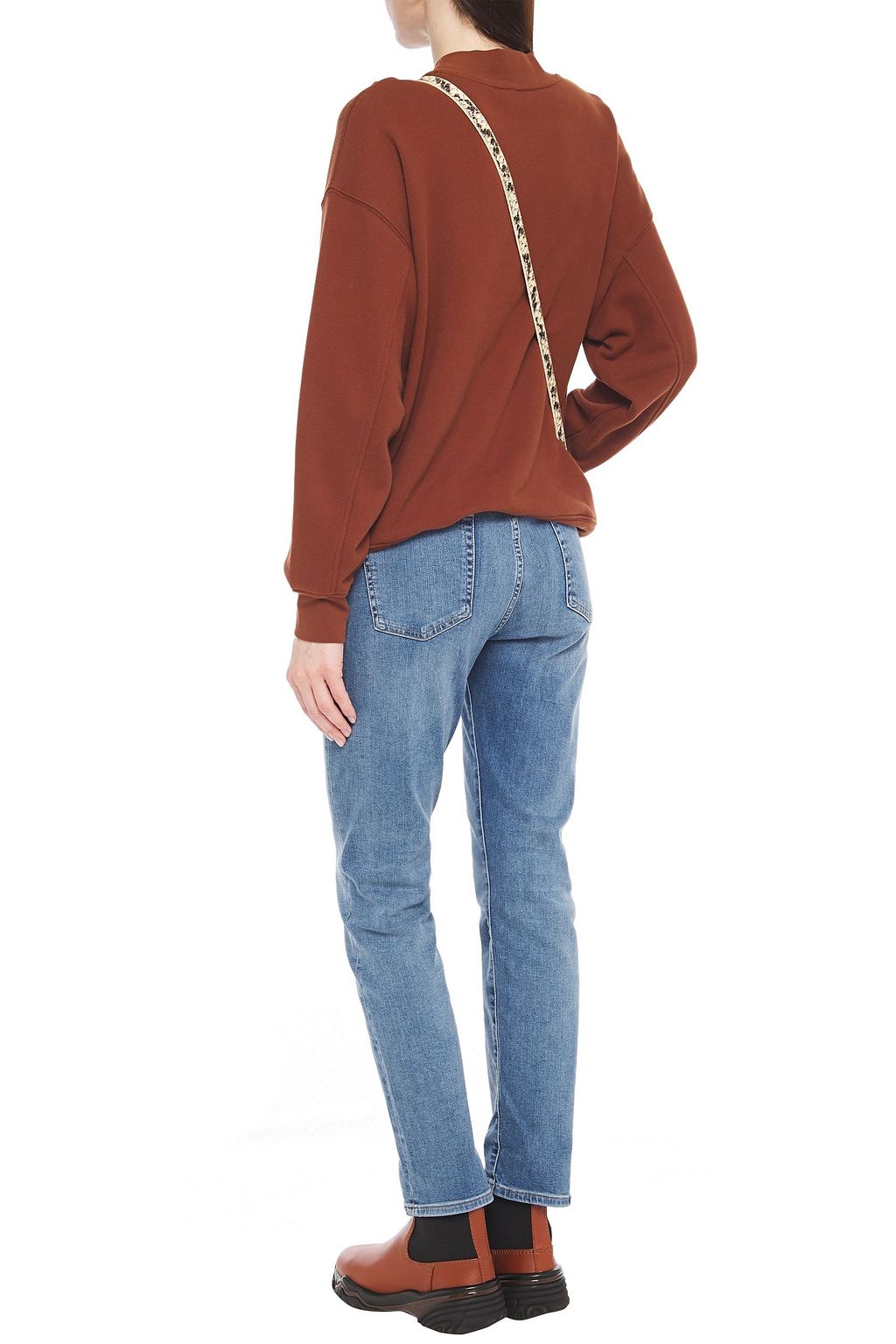 7 FOR ALL MANKIND Distressed high-rise slim-leg jeans