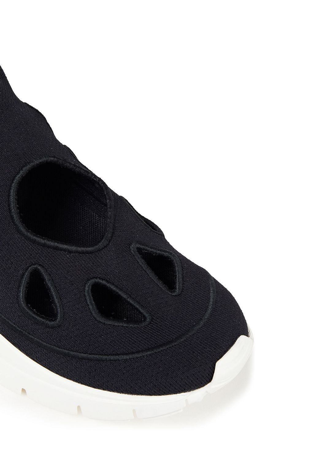 VALENTINO GARAVANI High-Top-Sneakers aus Stretch-Strick mit Lederbesatz und Cut-outs