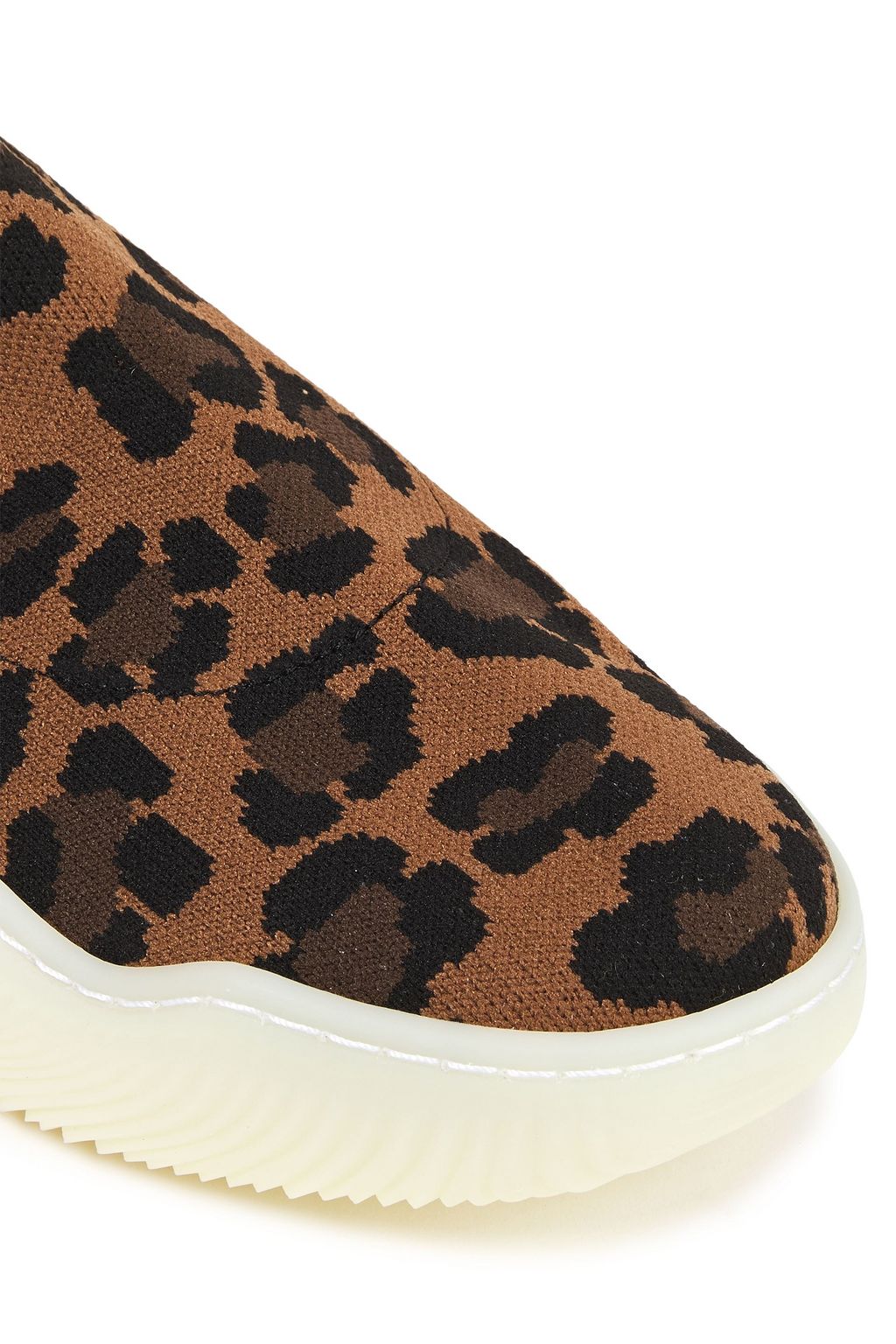 STELLA MCCARTNEY Loop leopard-print jacquard-knit sneakers