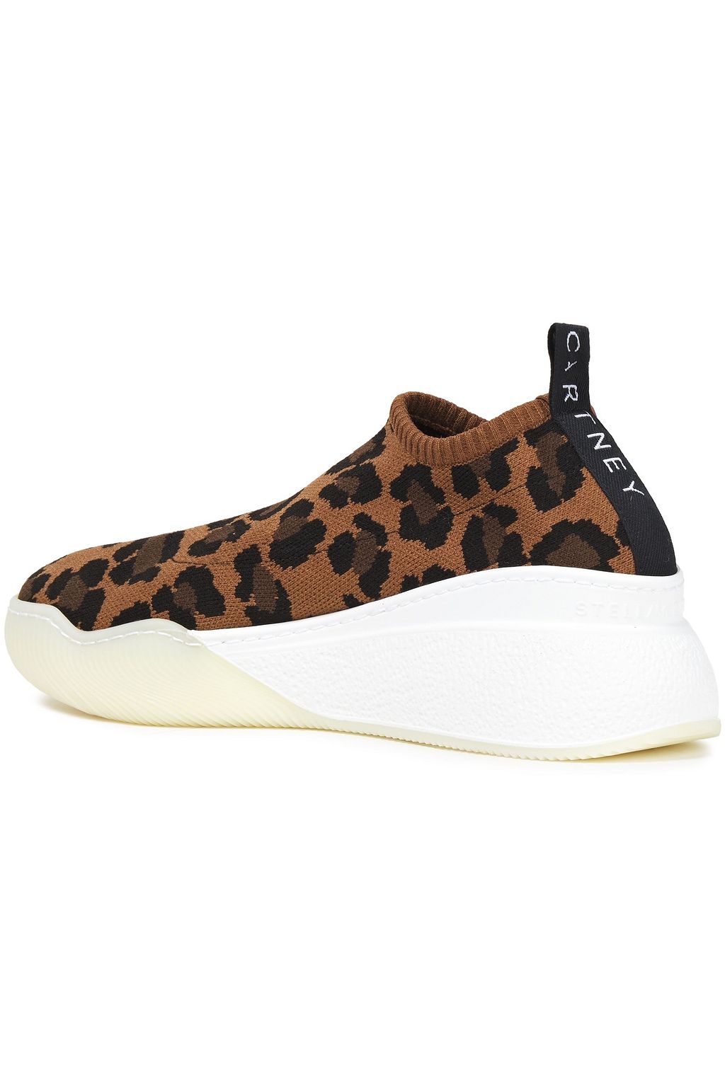 STELLA MCCARTNEY Loop leopard-print jacquard-knit sneakers