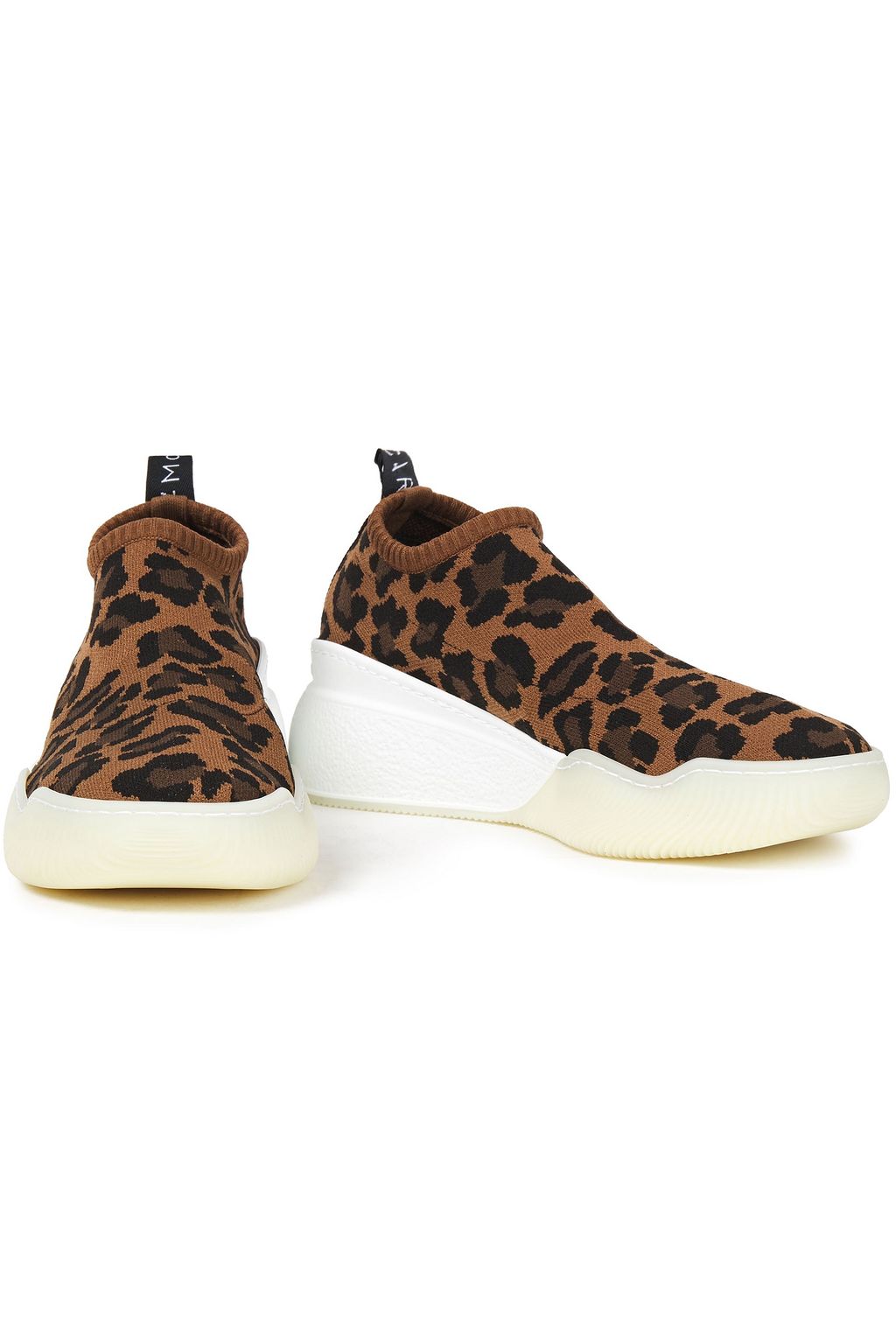 STELLA MCCARTNEY Loop leopard-print jacquard-knit sneakers